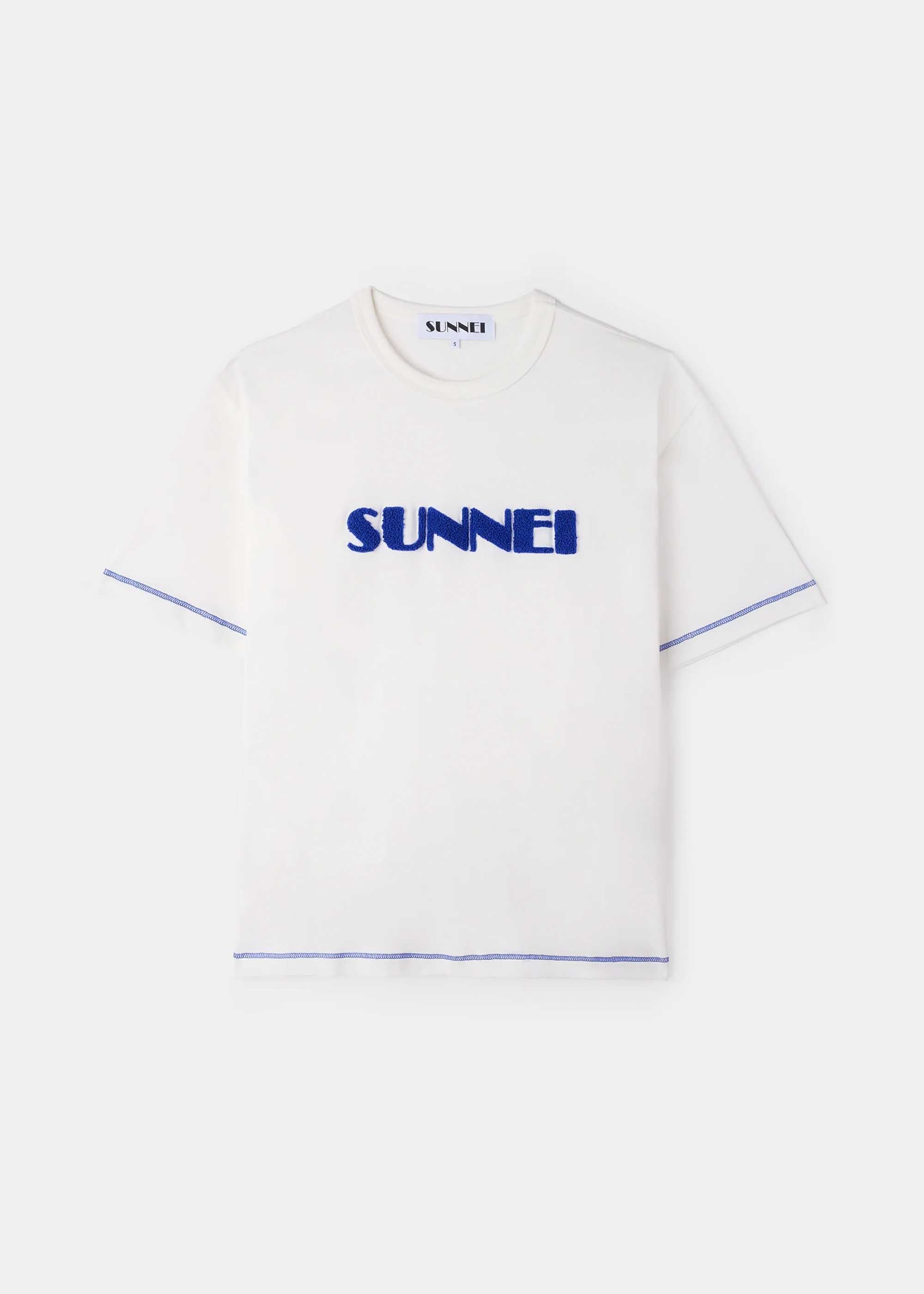 SUNNEI: White Puff Logo T-Shirt | 157Moments