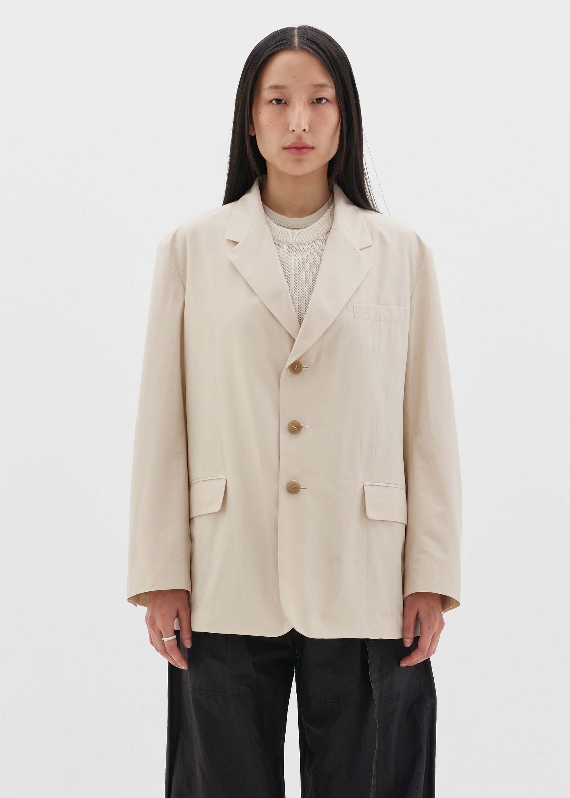 Beige Single Breasted Blazer – 157Moments