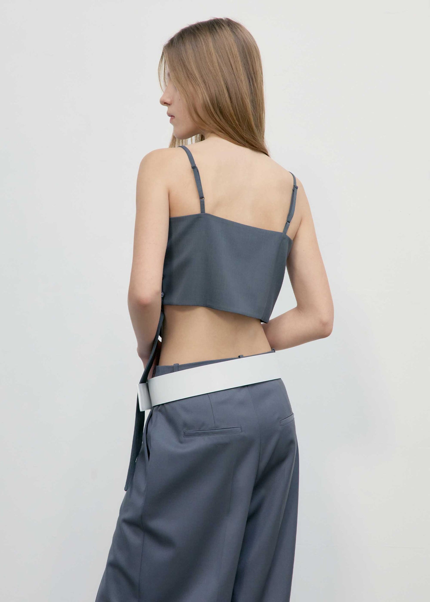 Grey Draped Camisole Top