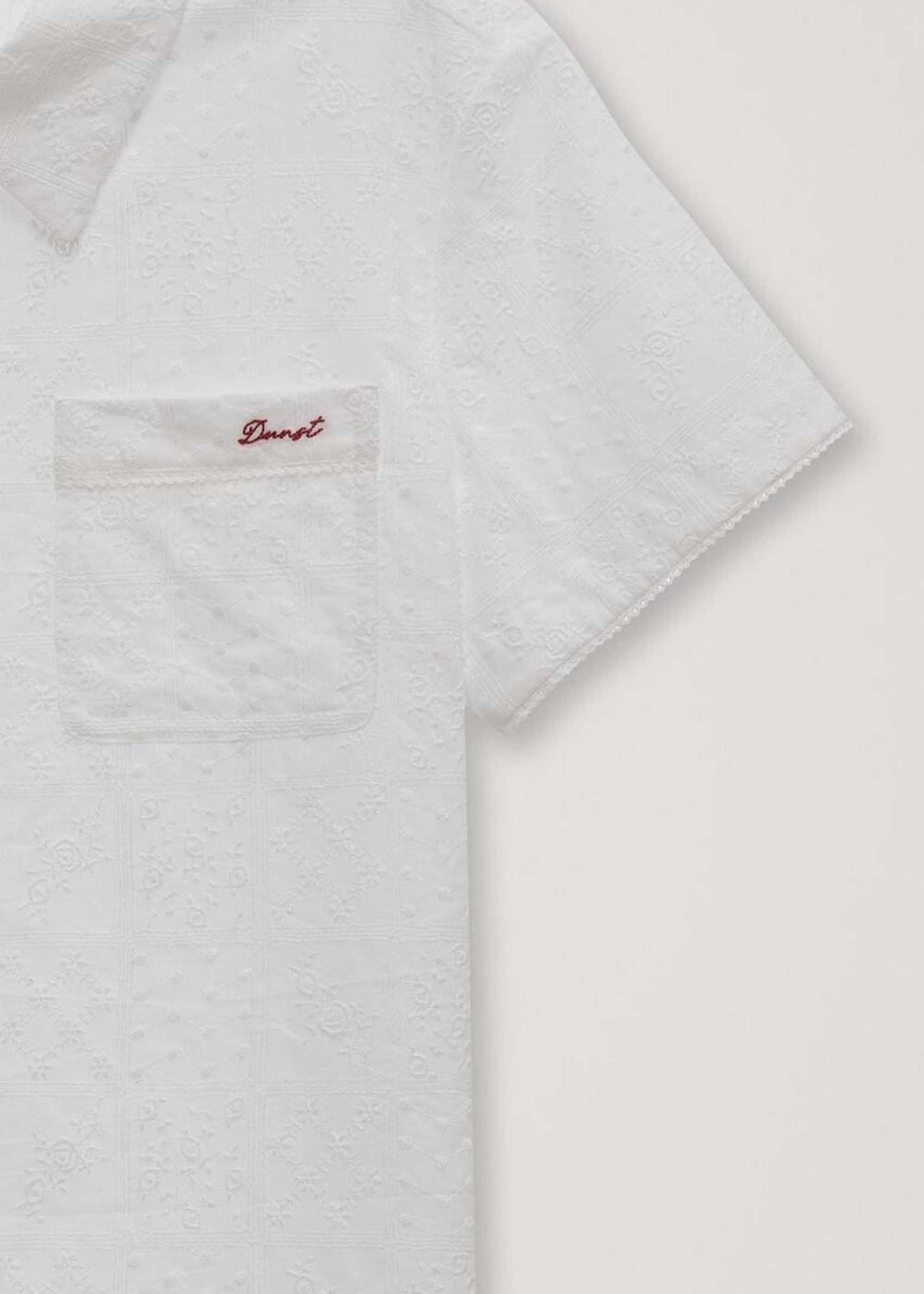White Shortsleeve Lace Shirt