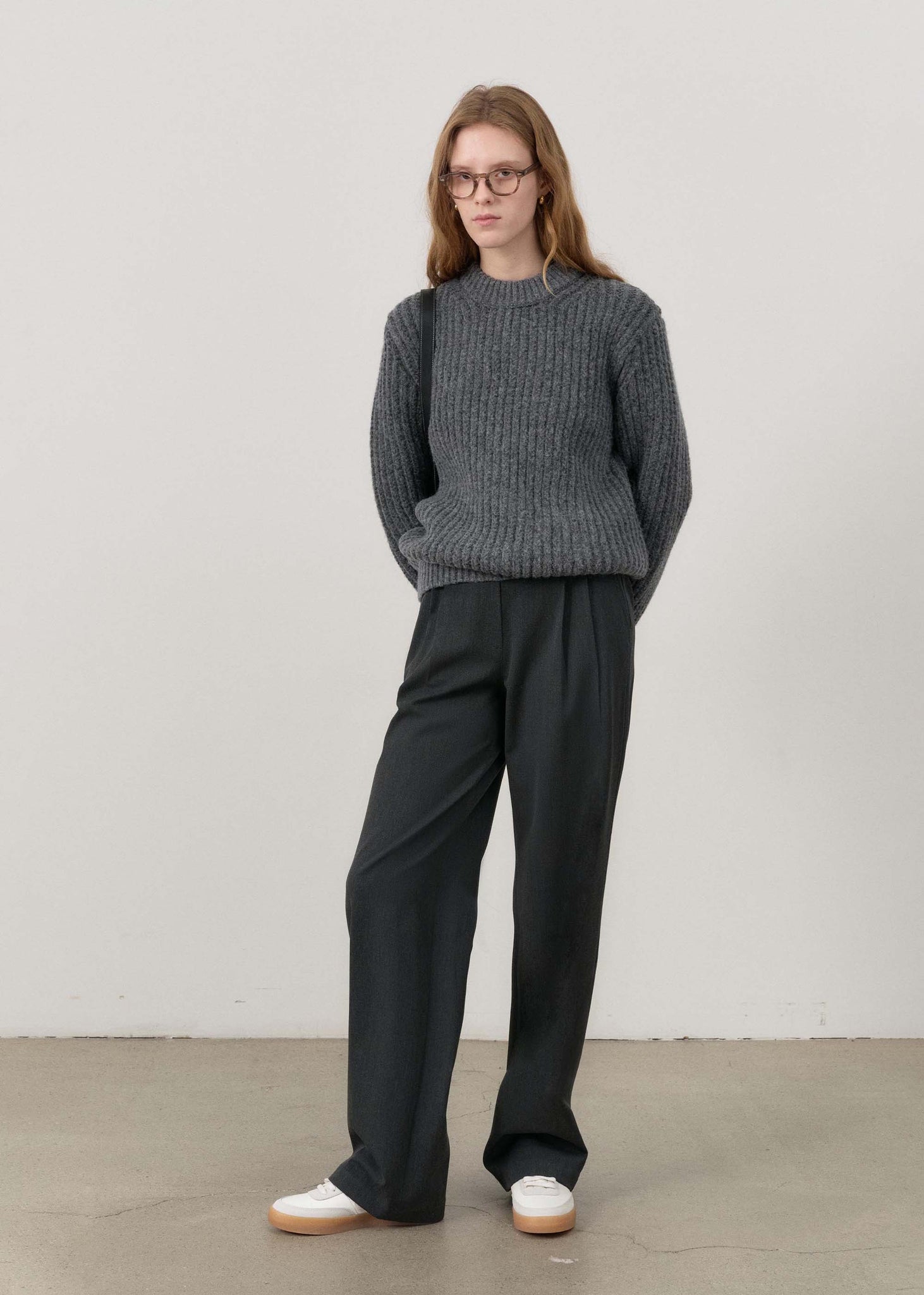 Grey Pleated Trousers