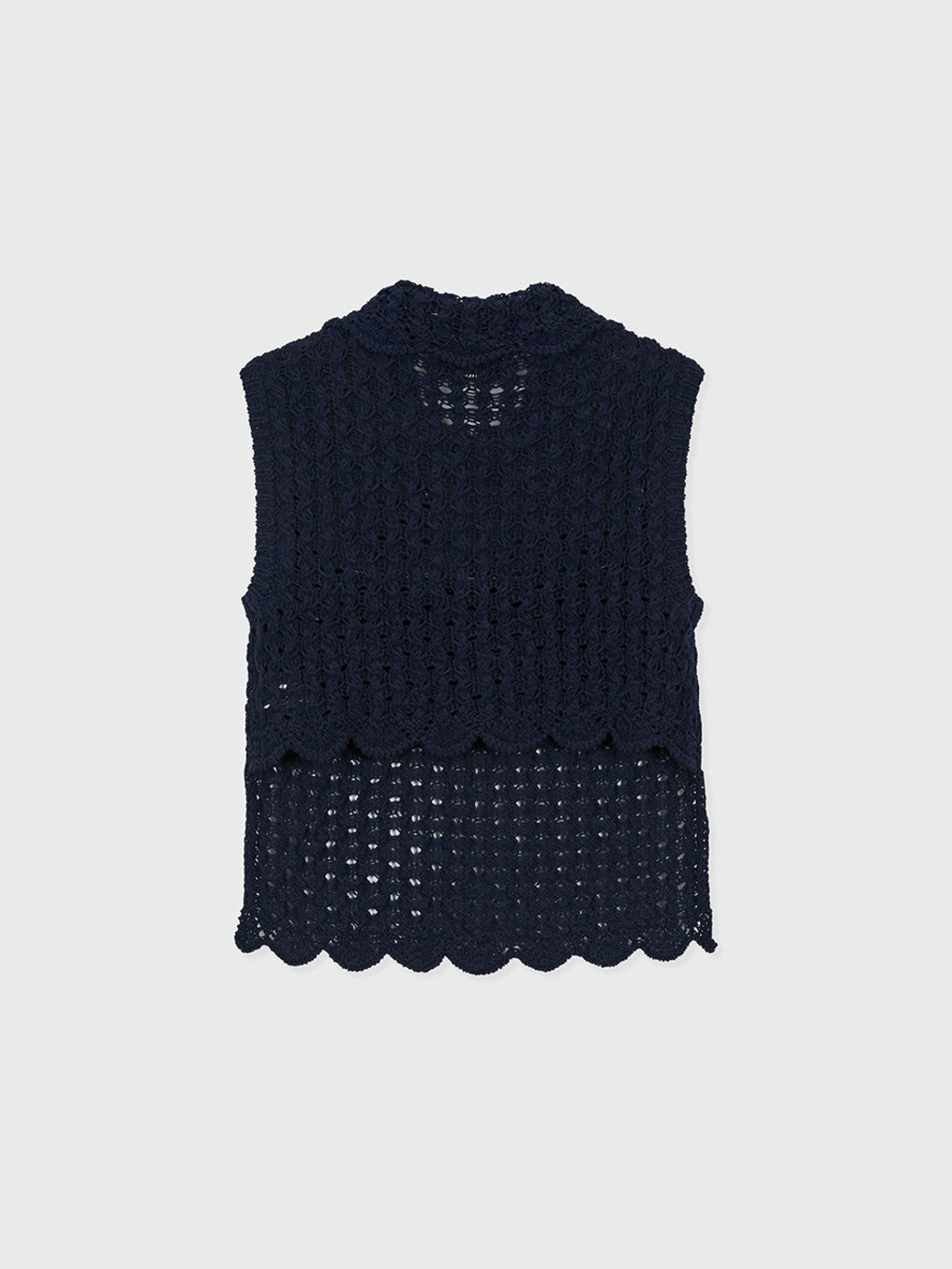 Navy Collared Knit Vest