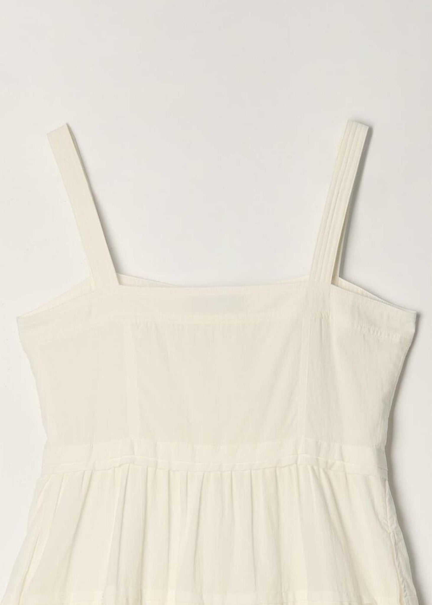Off-White Square-Neck Buttoned Midi Dress