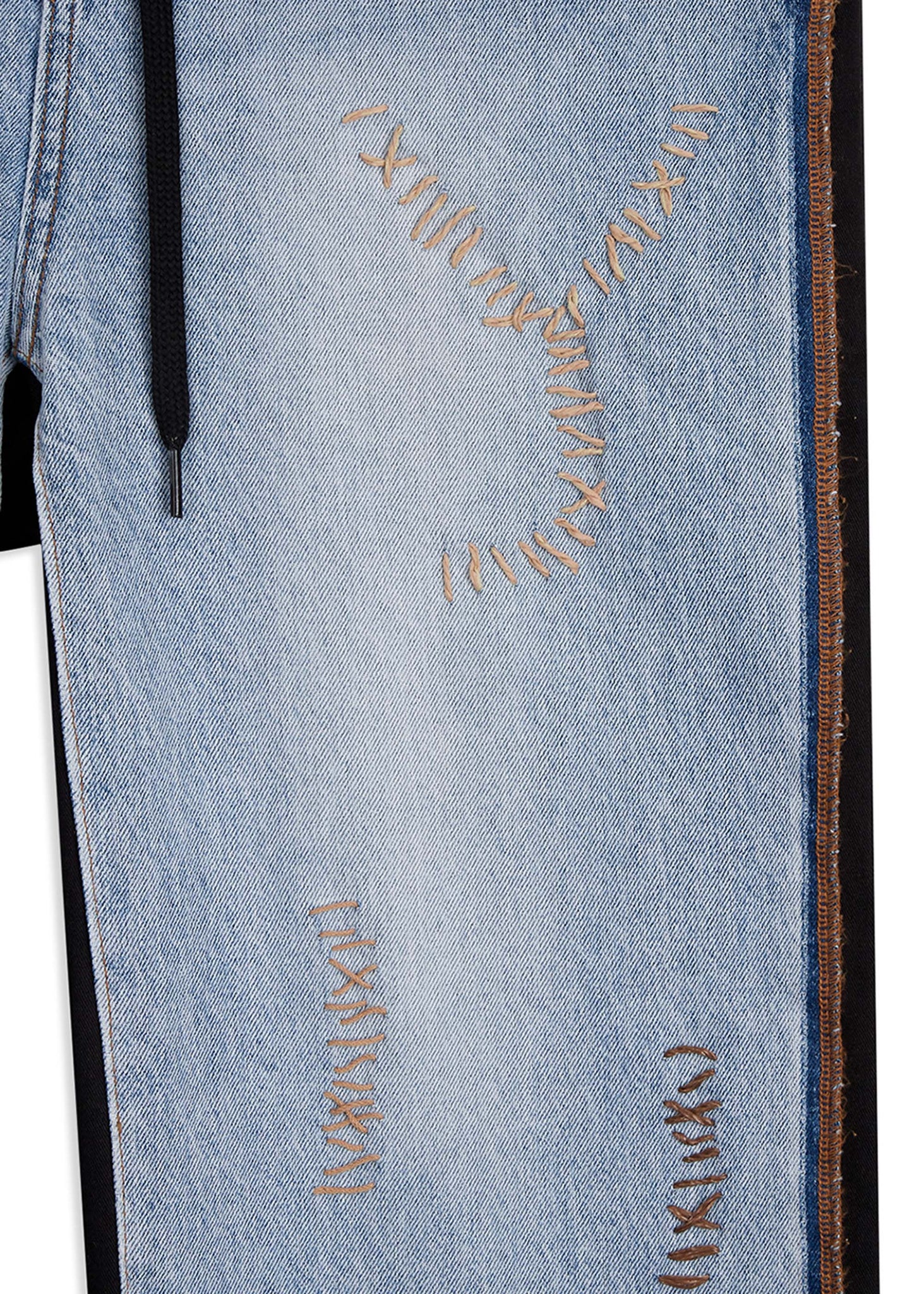Blue and Black Combination Jeans
