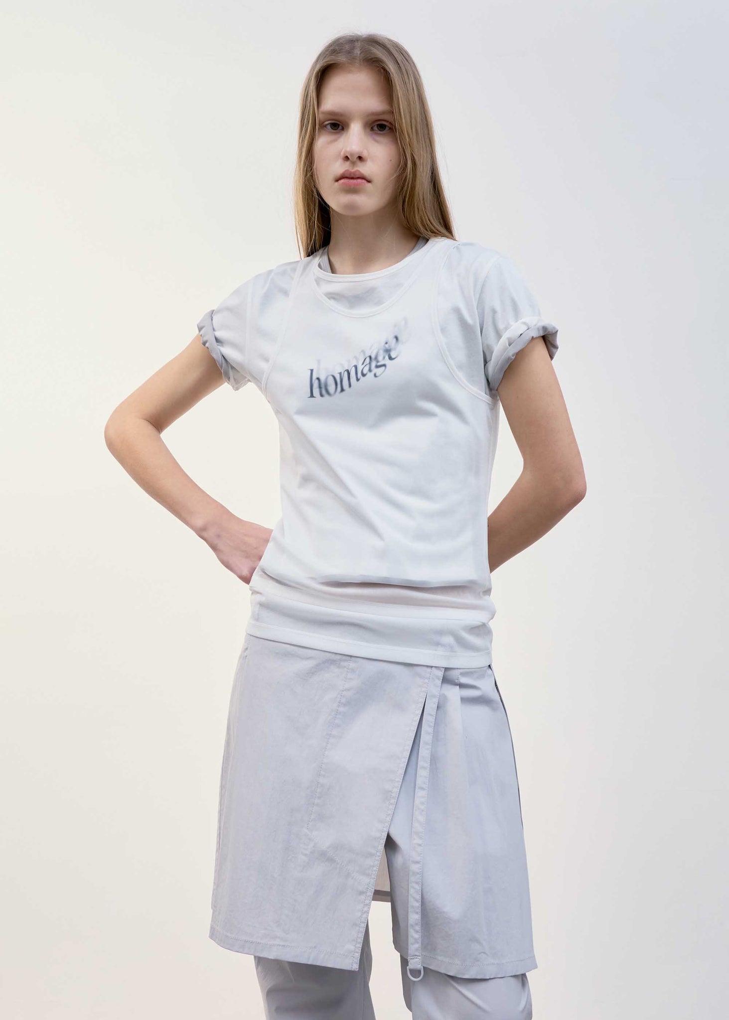 White ‘Homage’ Cropped T-Shirt
