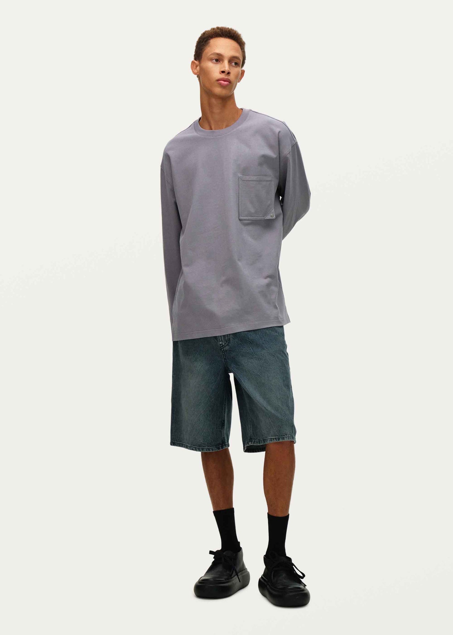 Purple Pocket Longsleeve T-Shirt