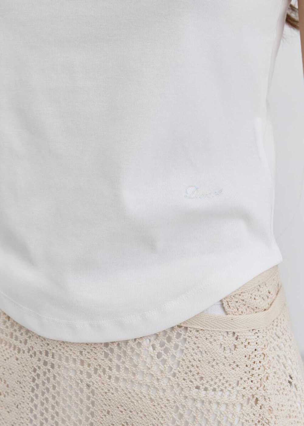 White Crescent Hem Mini T-Shirt