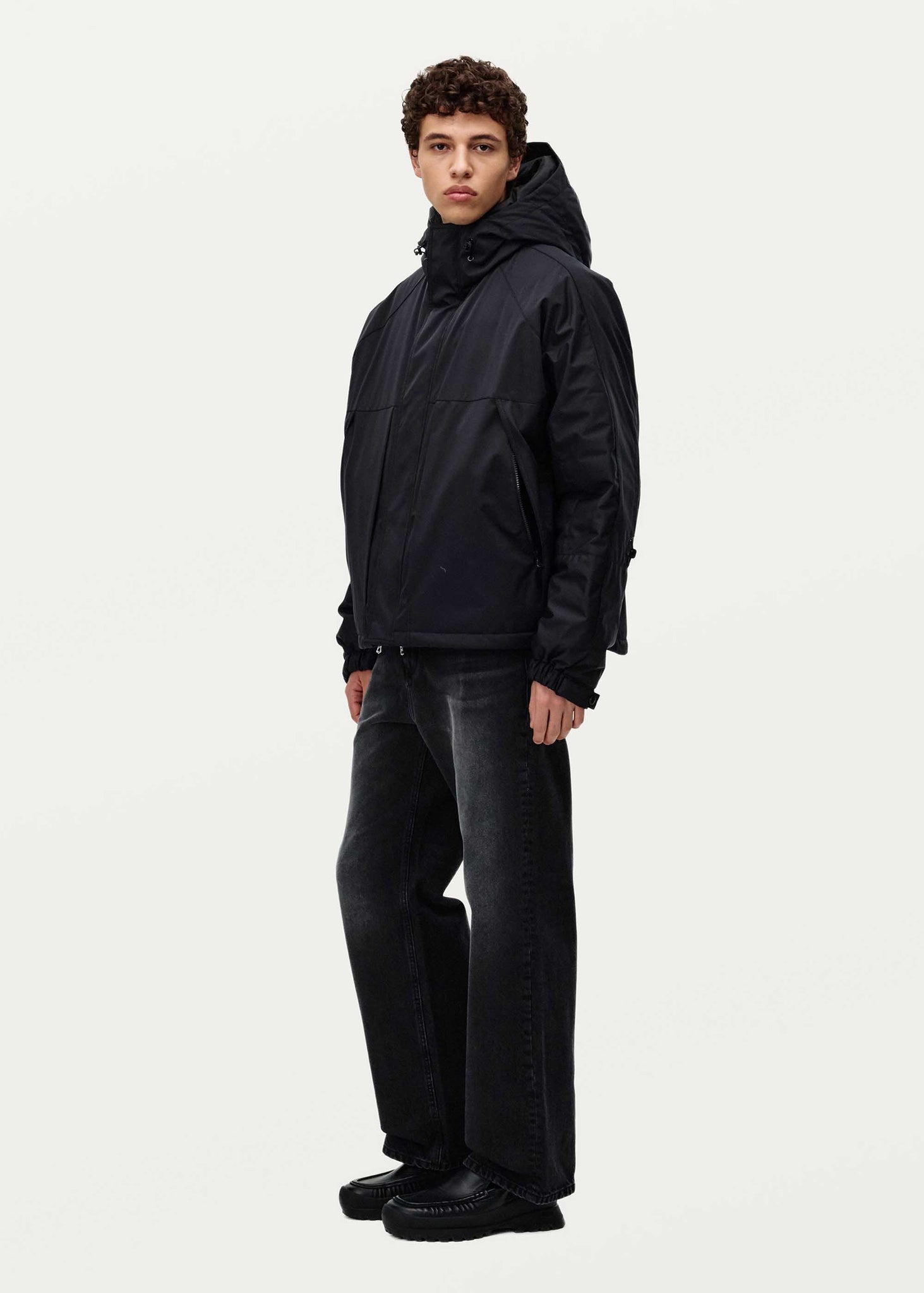 Black Hooded Down Jacket