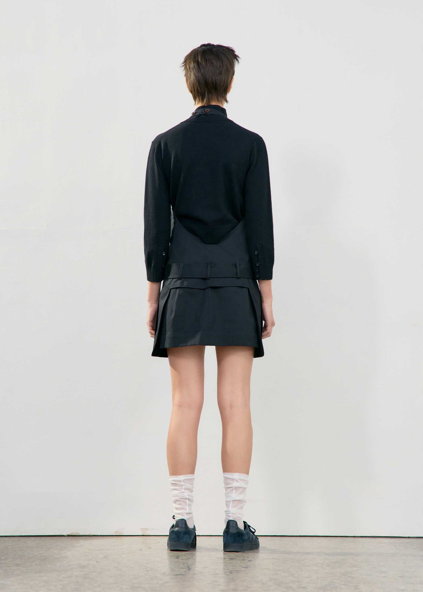 Black Halter-Neck Pocket Mini Dress