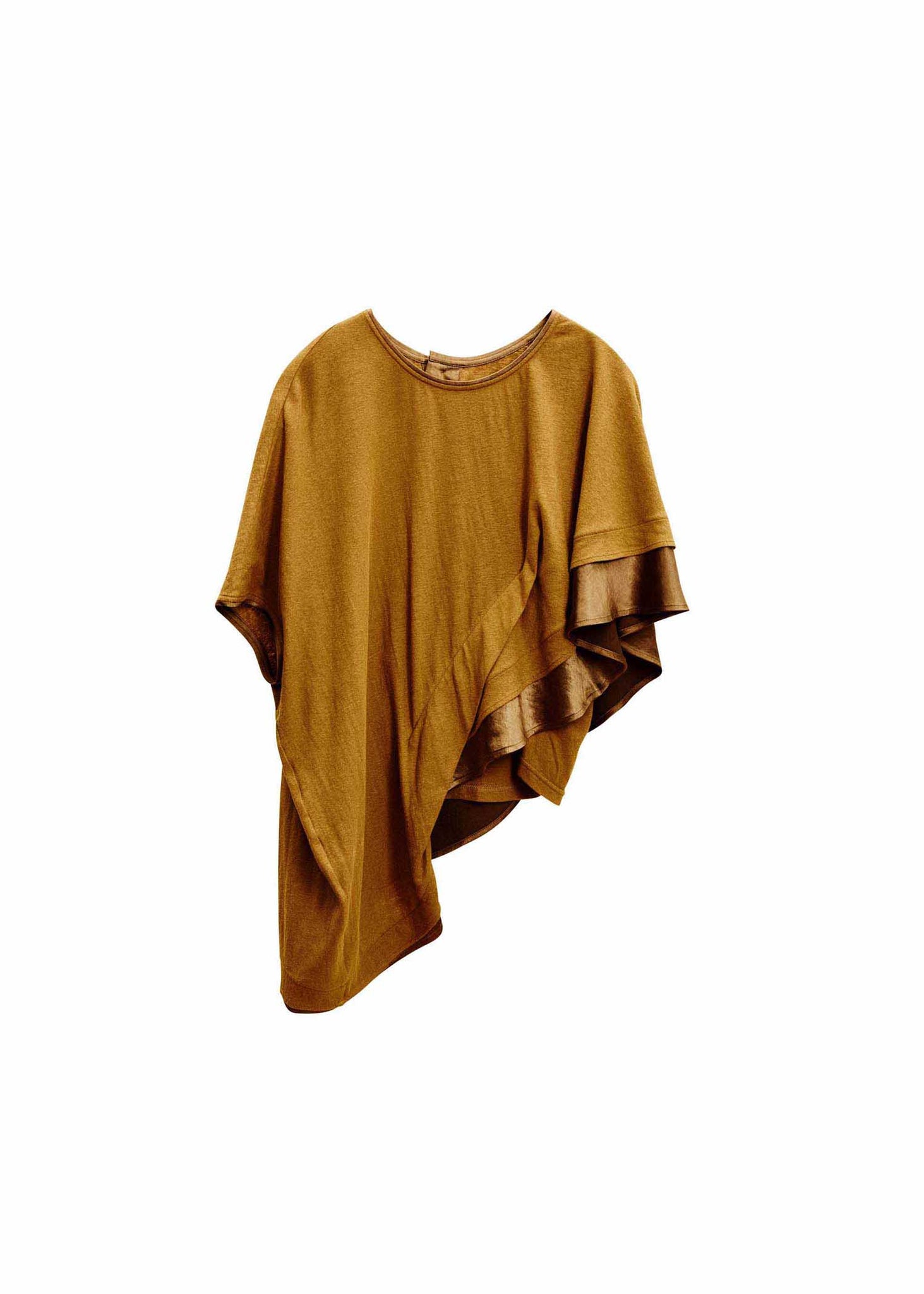 Yellow Ochre Asymmetric Cape T-Shirt