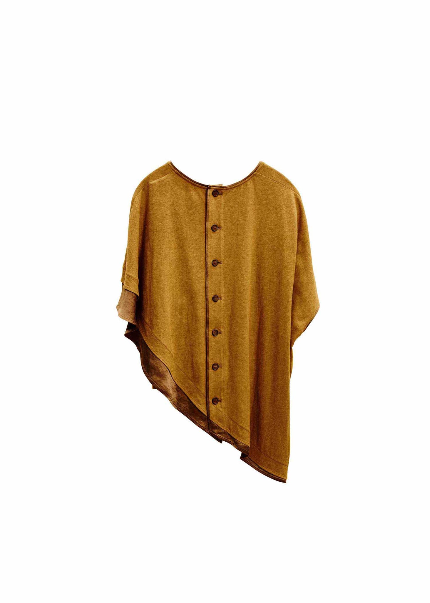 Yellow Ochre Asymmetric Cape T-Shirt