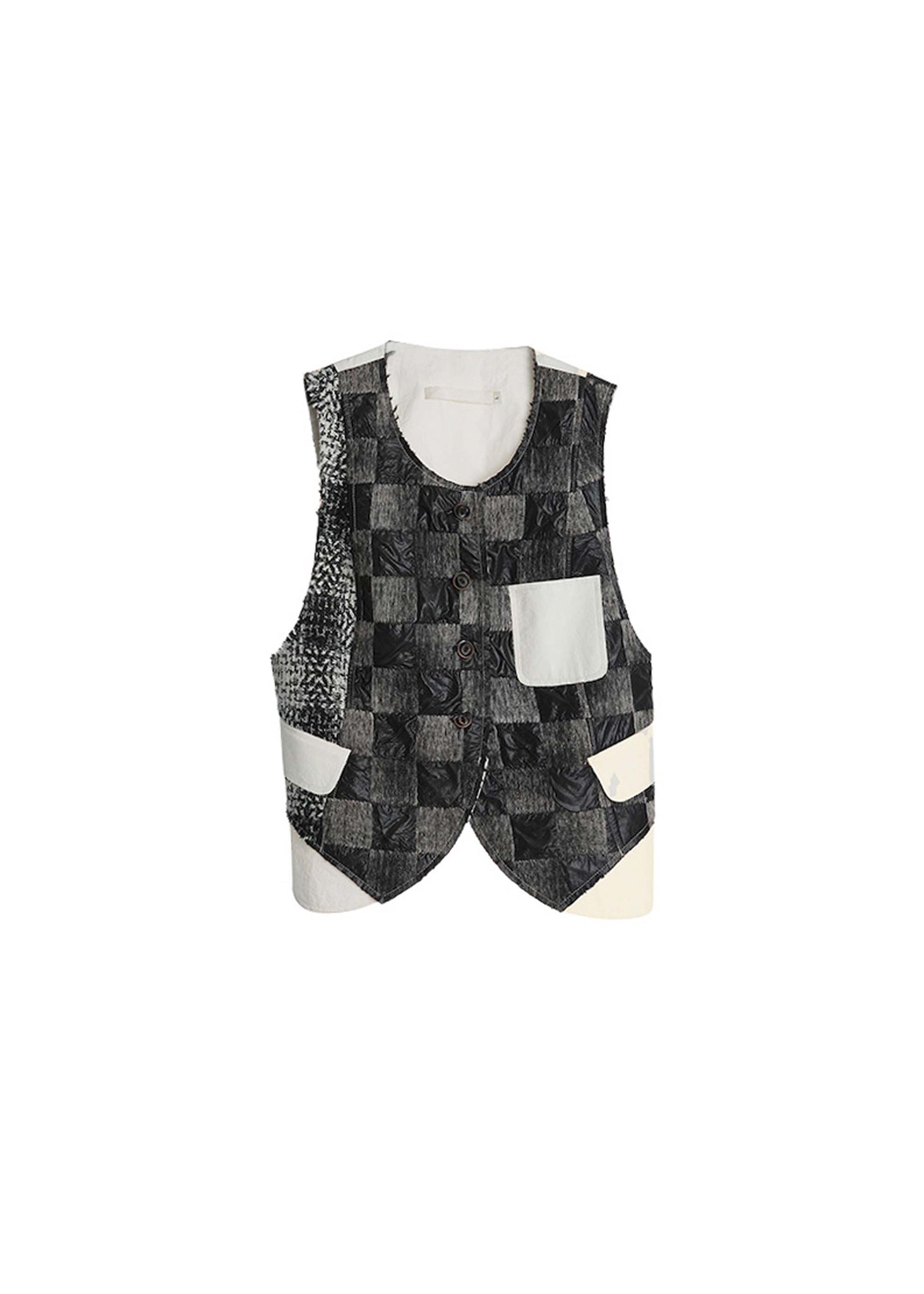 Black Checkered Trompe L'oeil Vest