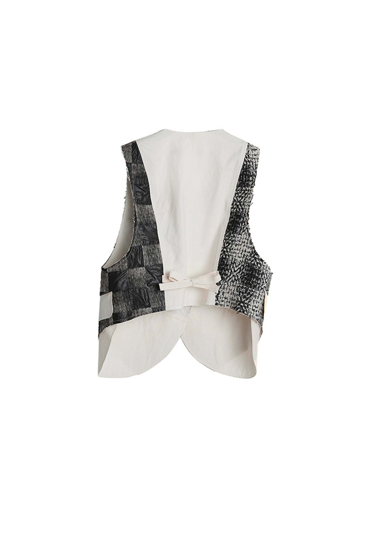 Black Checkered Trompe L'oeil Vest