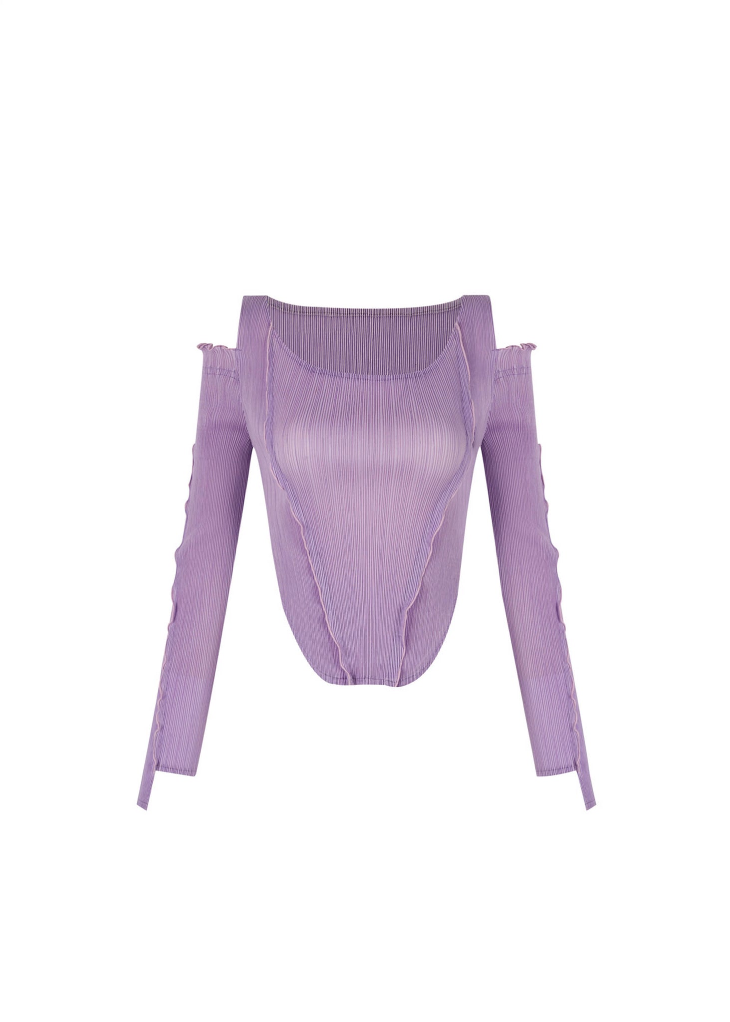 Purple Off Shoulder Long Sleeve T-Shirt - 157Moments