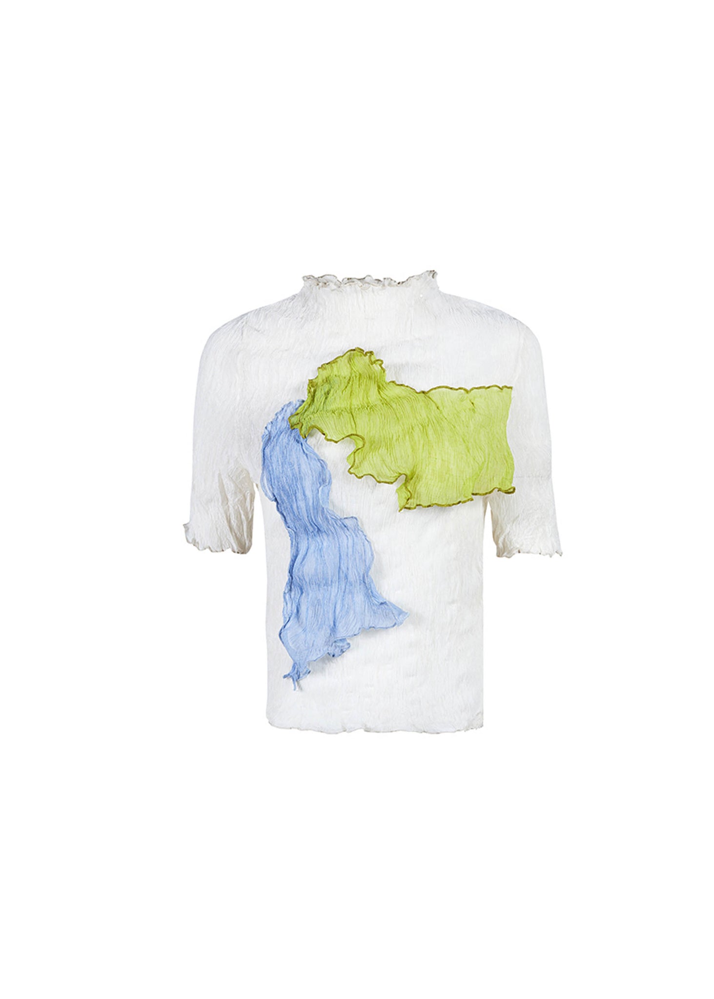 White & Green Patchwork T-Shirt - 157Moments