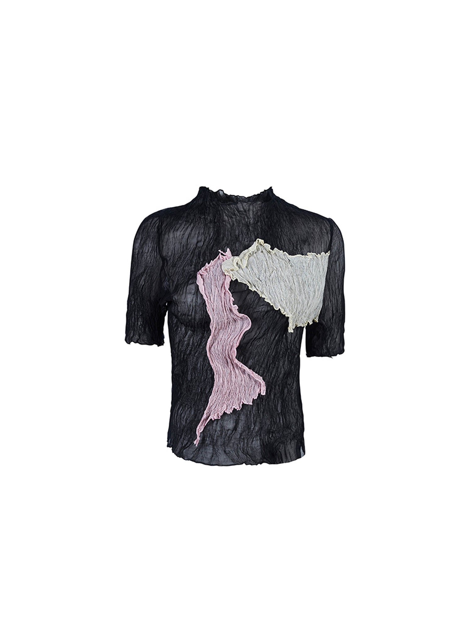 Black & Pink Patchwork T-Shirt - 157Moments