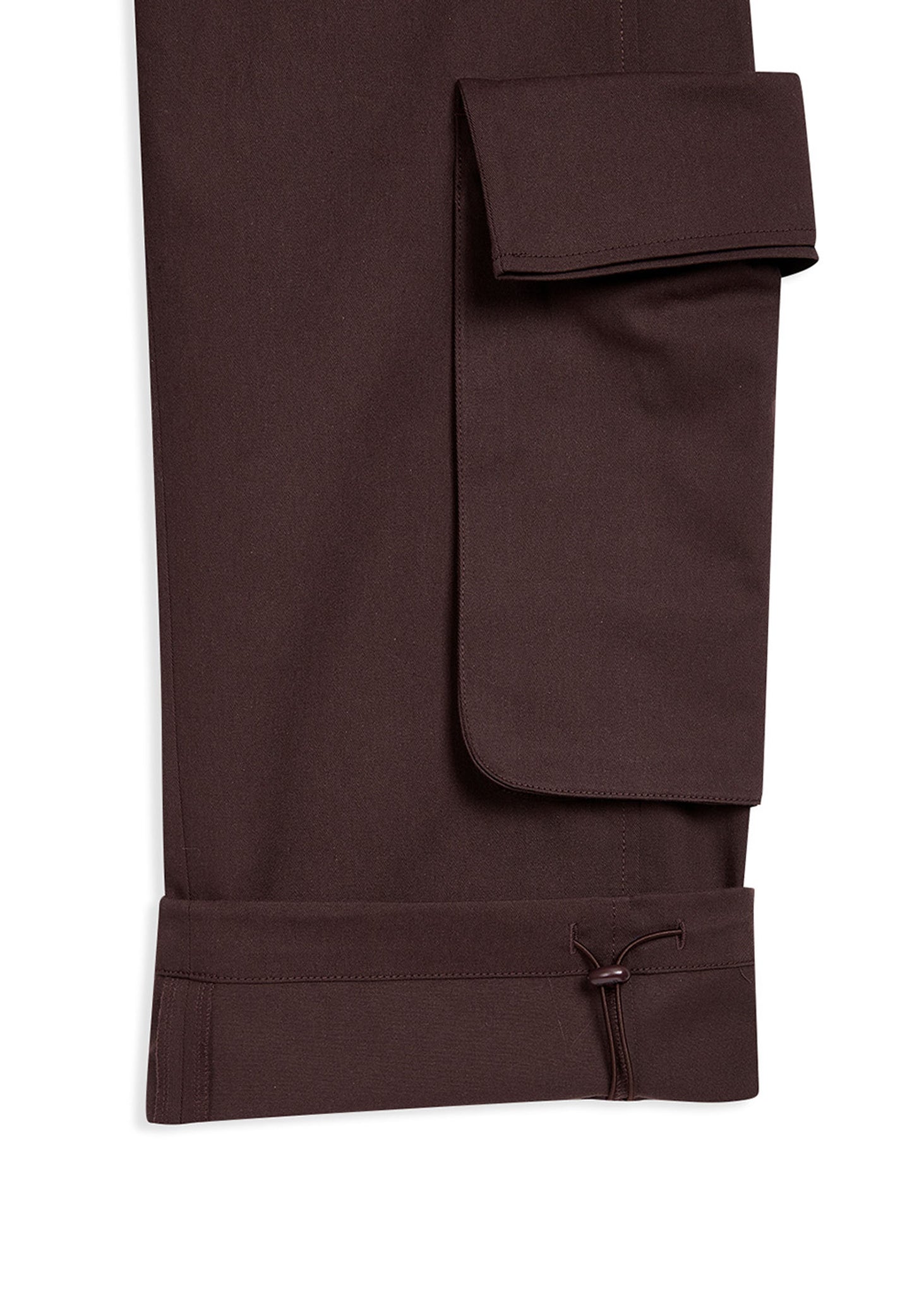 Burgundy Rolled Waist Cargo Pants