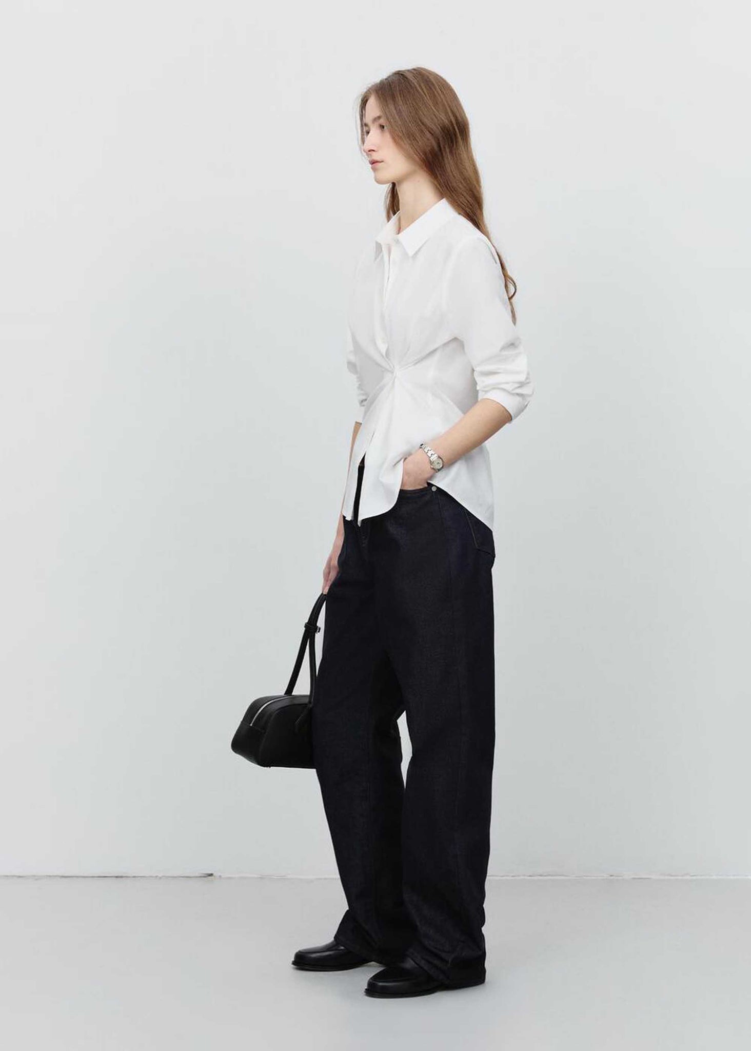 White Two-Way Wrap Shirt
