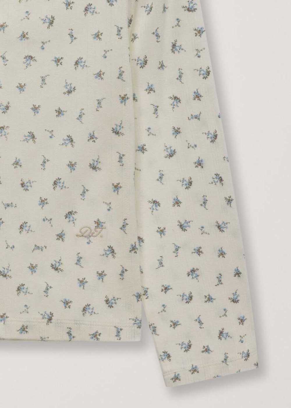 Off-White Pointelle Floral Cardigan