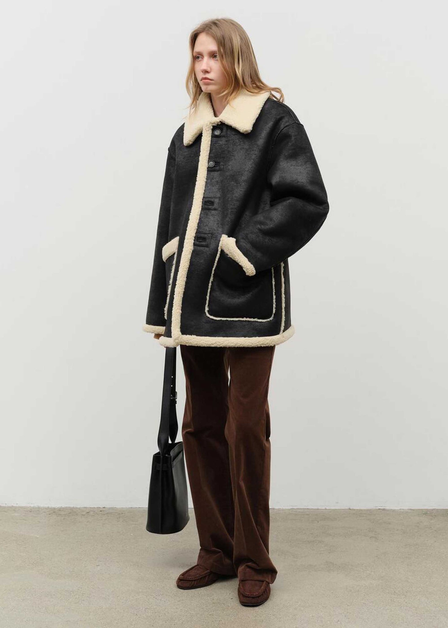 Black Reversible Shearling Jacket