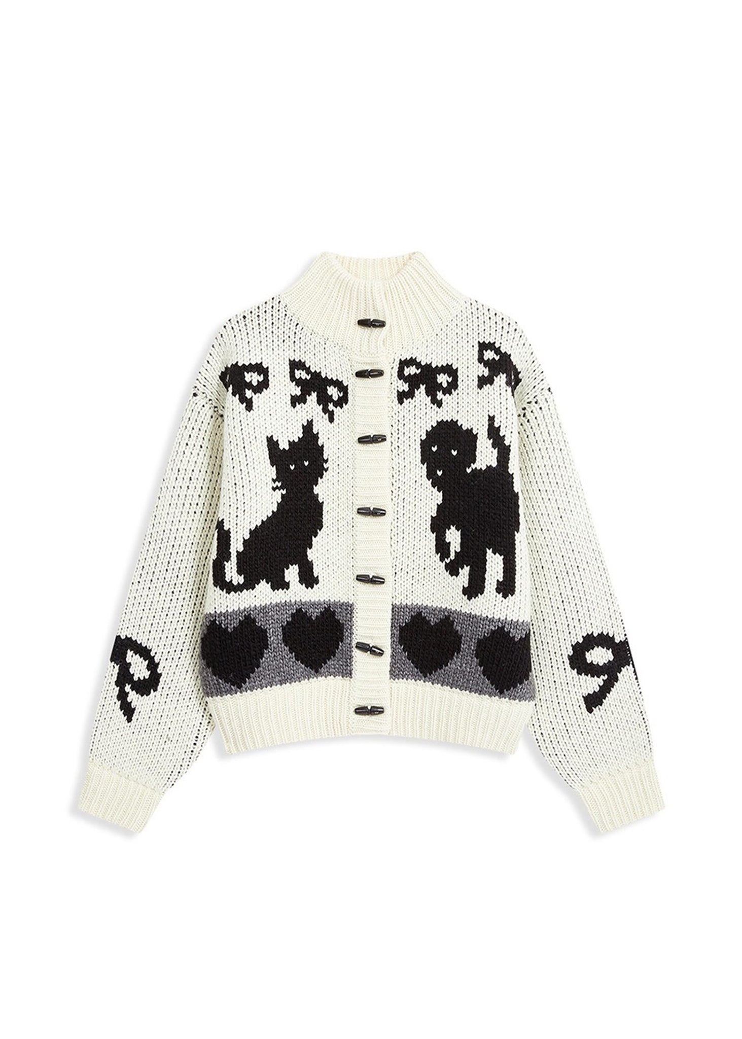 White Jaquard Pet Cardigan