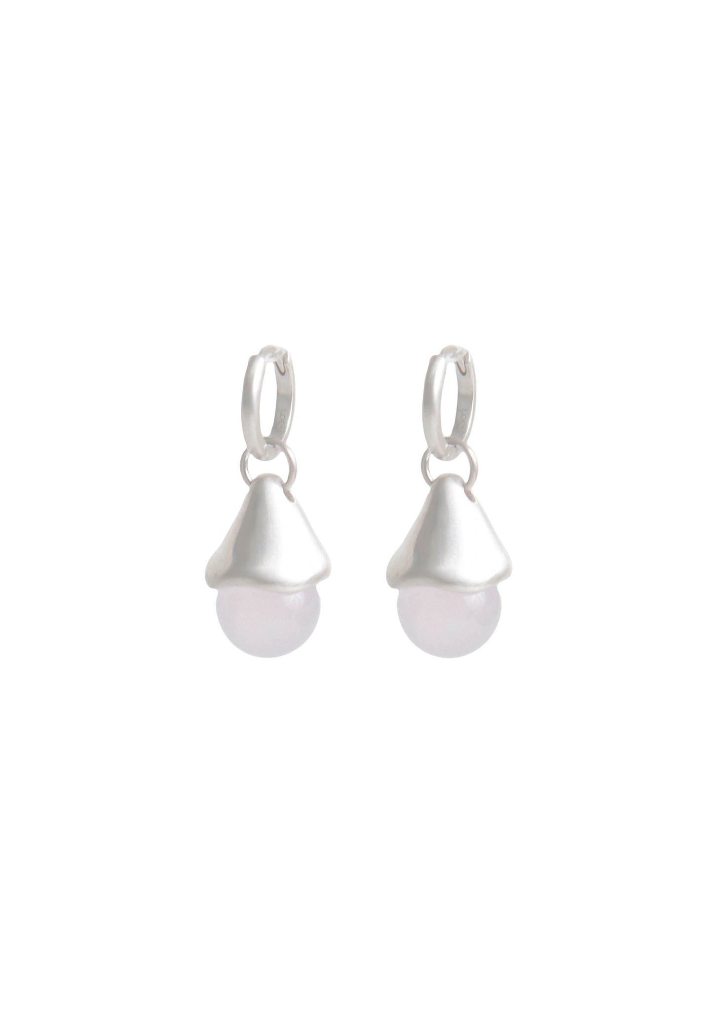 White Flow Teardrop Earrings