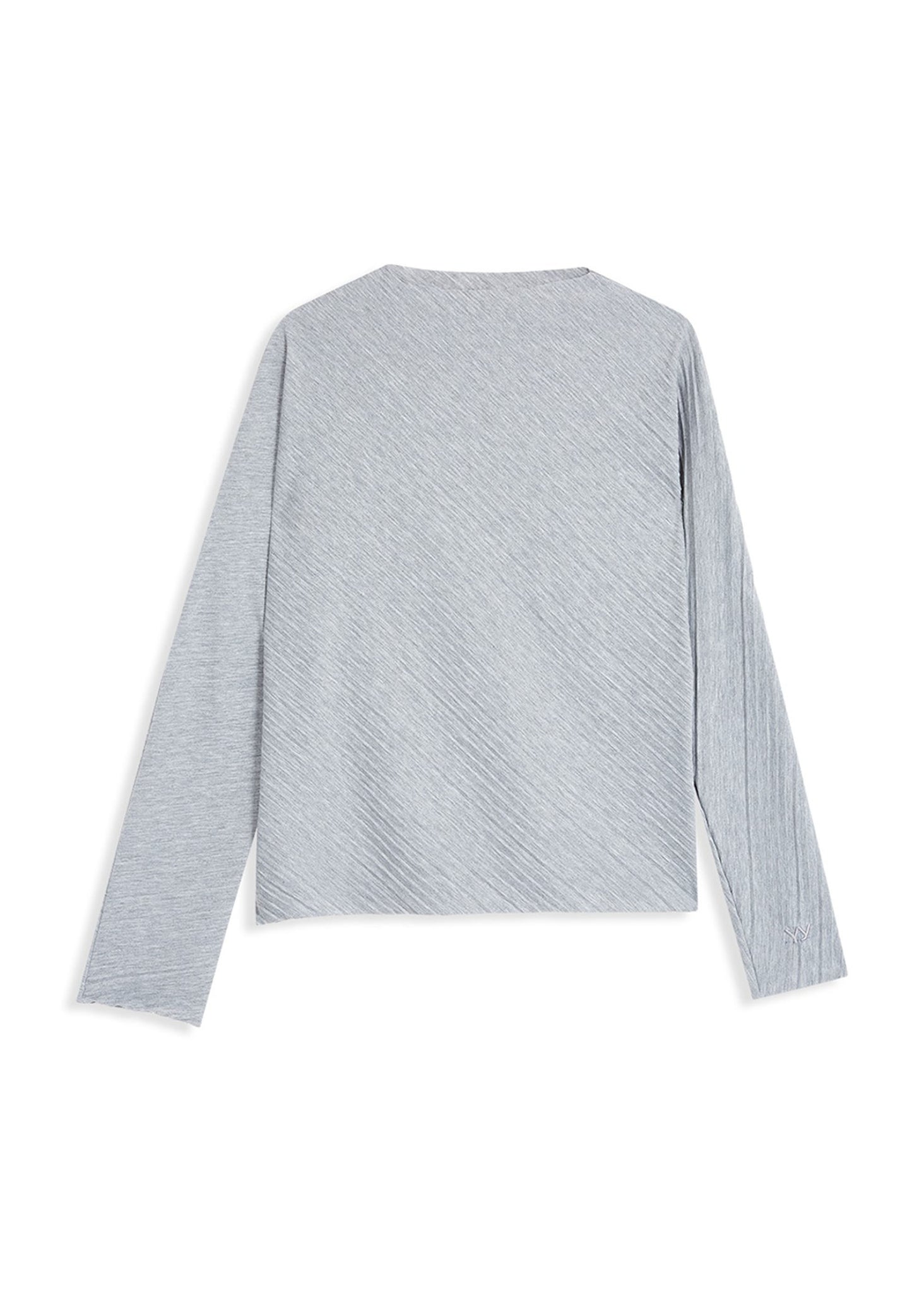 Grey Bias Pleated Longsleeve T-Shirt