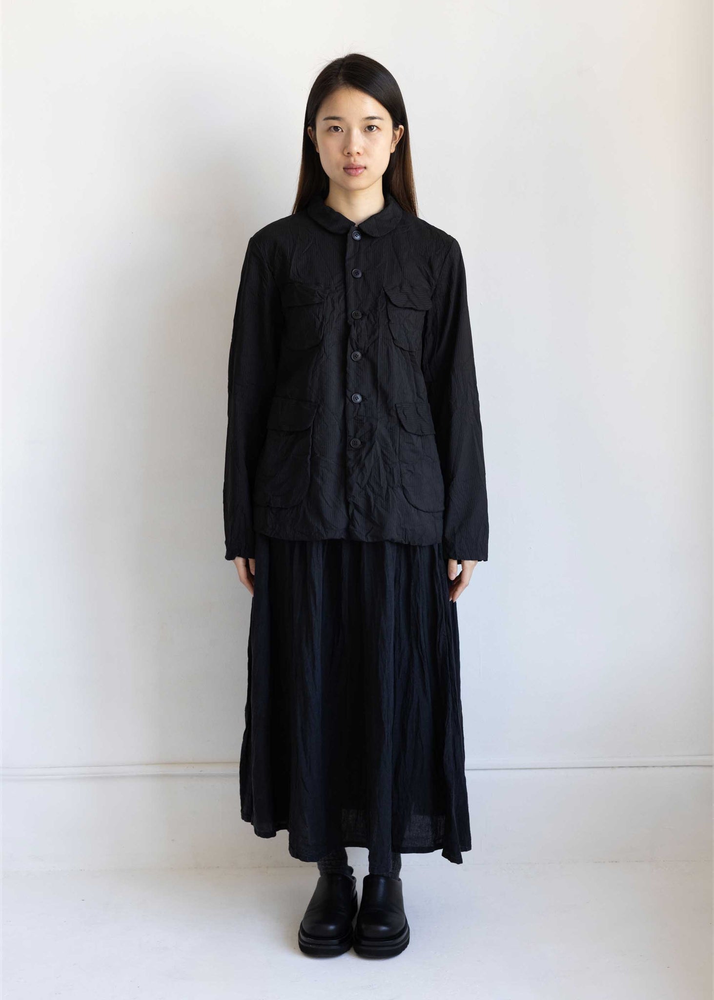 Black Crinkle Worker Jacket