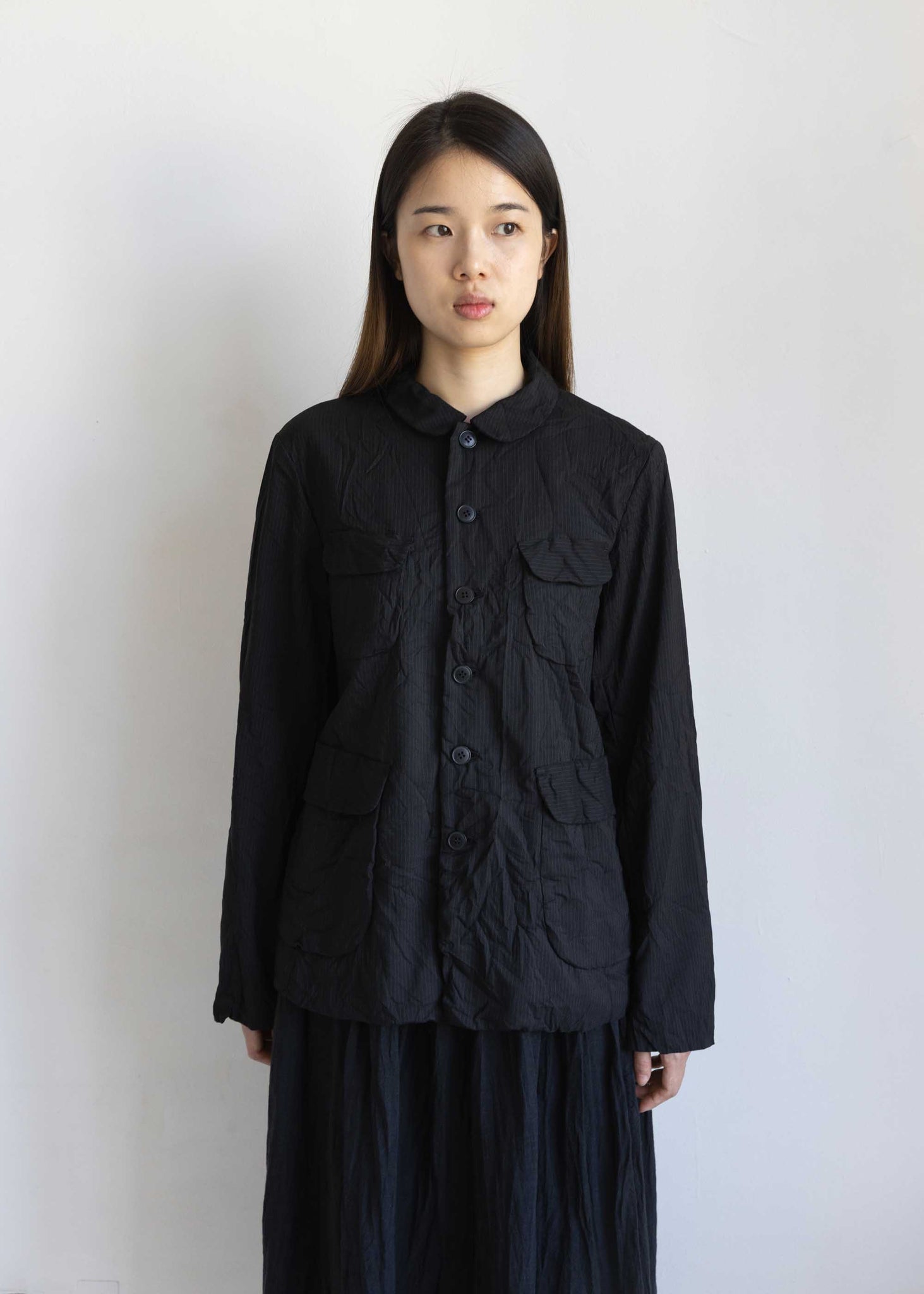 Black Crinkle Worker Jacket