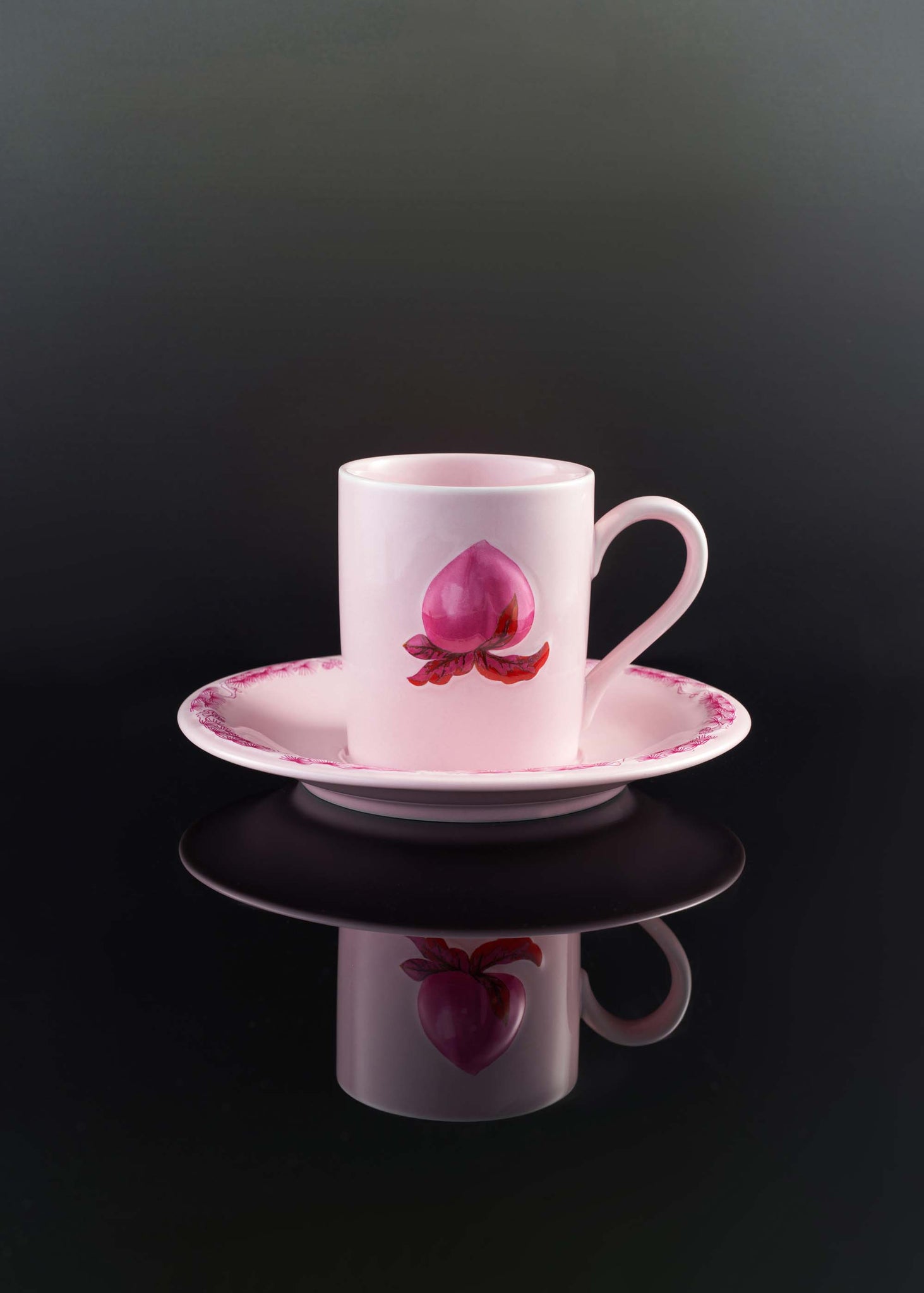 Pink Peach Mug & Saucer Set