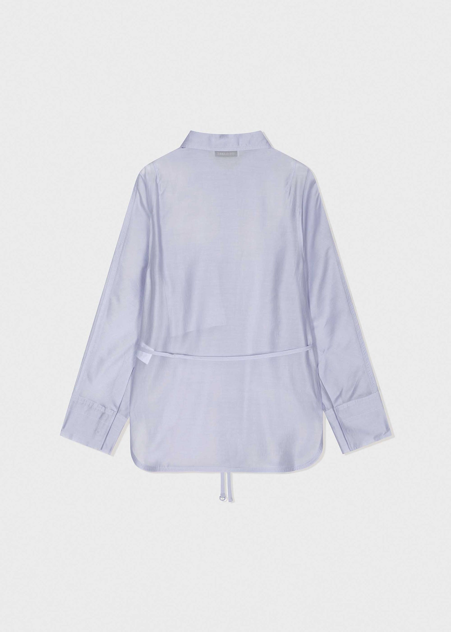 Light Blue Semi-Sheer Belted Shirt
