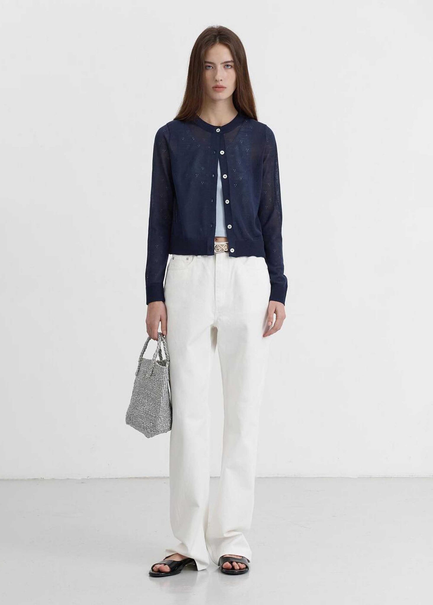 White Straight-Cut Jeans