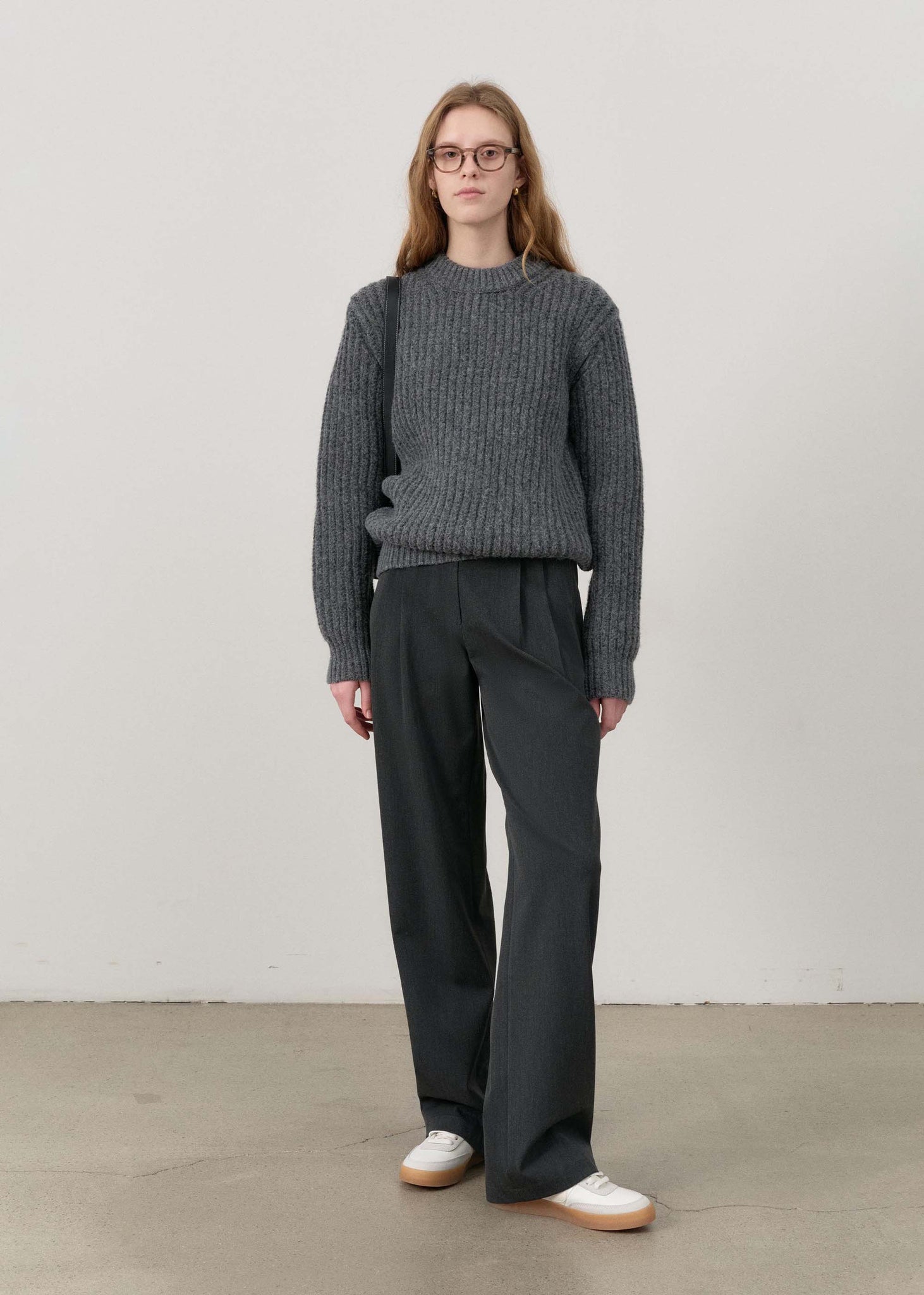 Grey Pleated Trousers