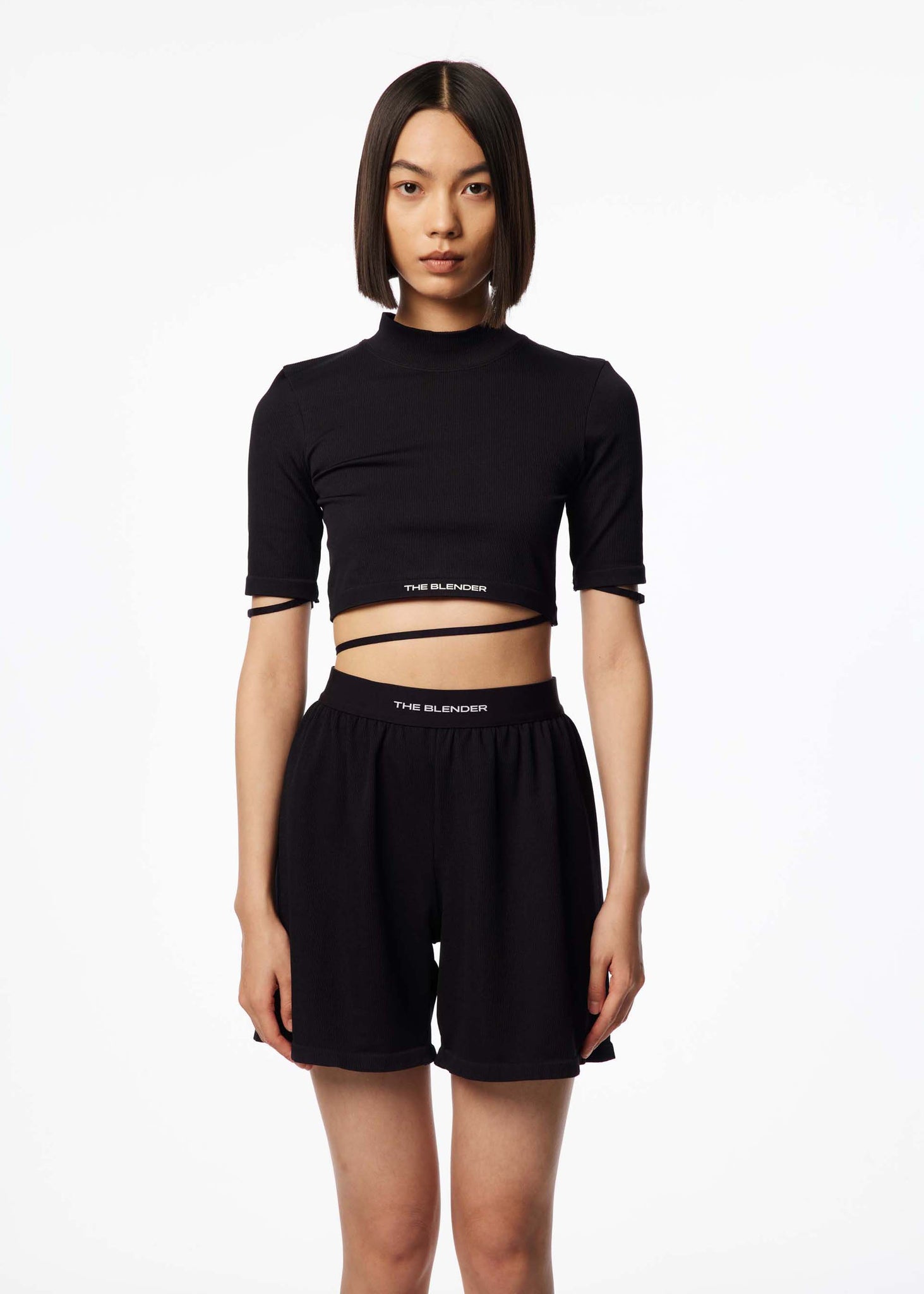 Black Mock Neck Top