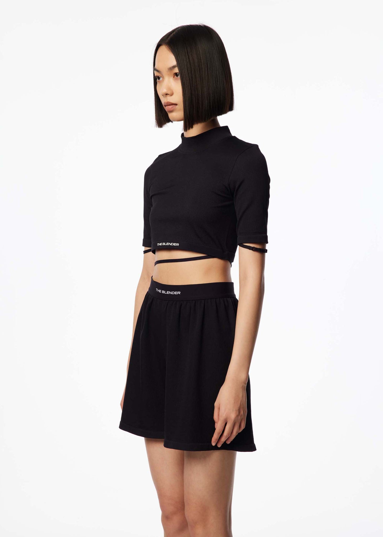 Black Mock Neck Top