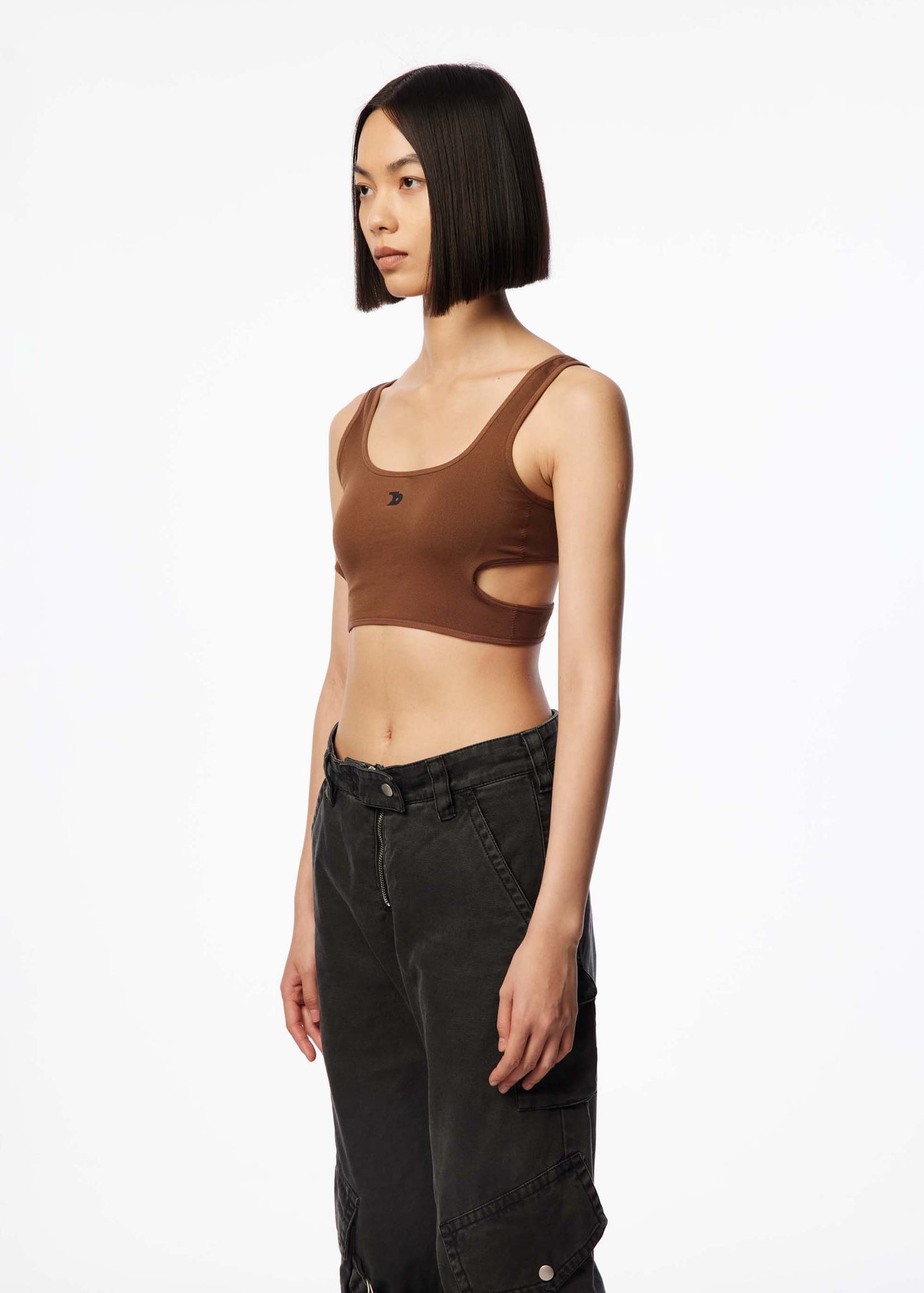 Brown Logo Scoop Bralette