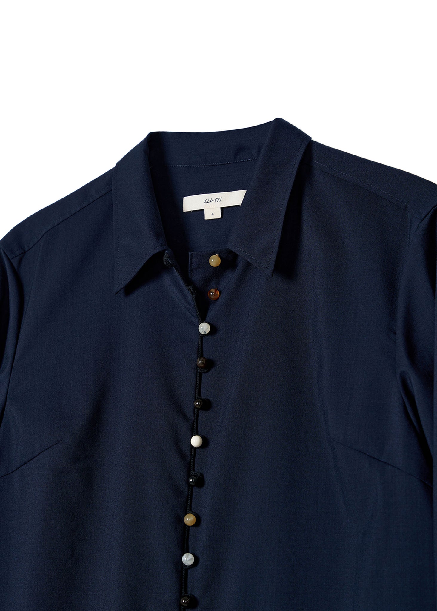 Black Rounded Button Shirt