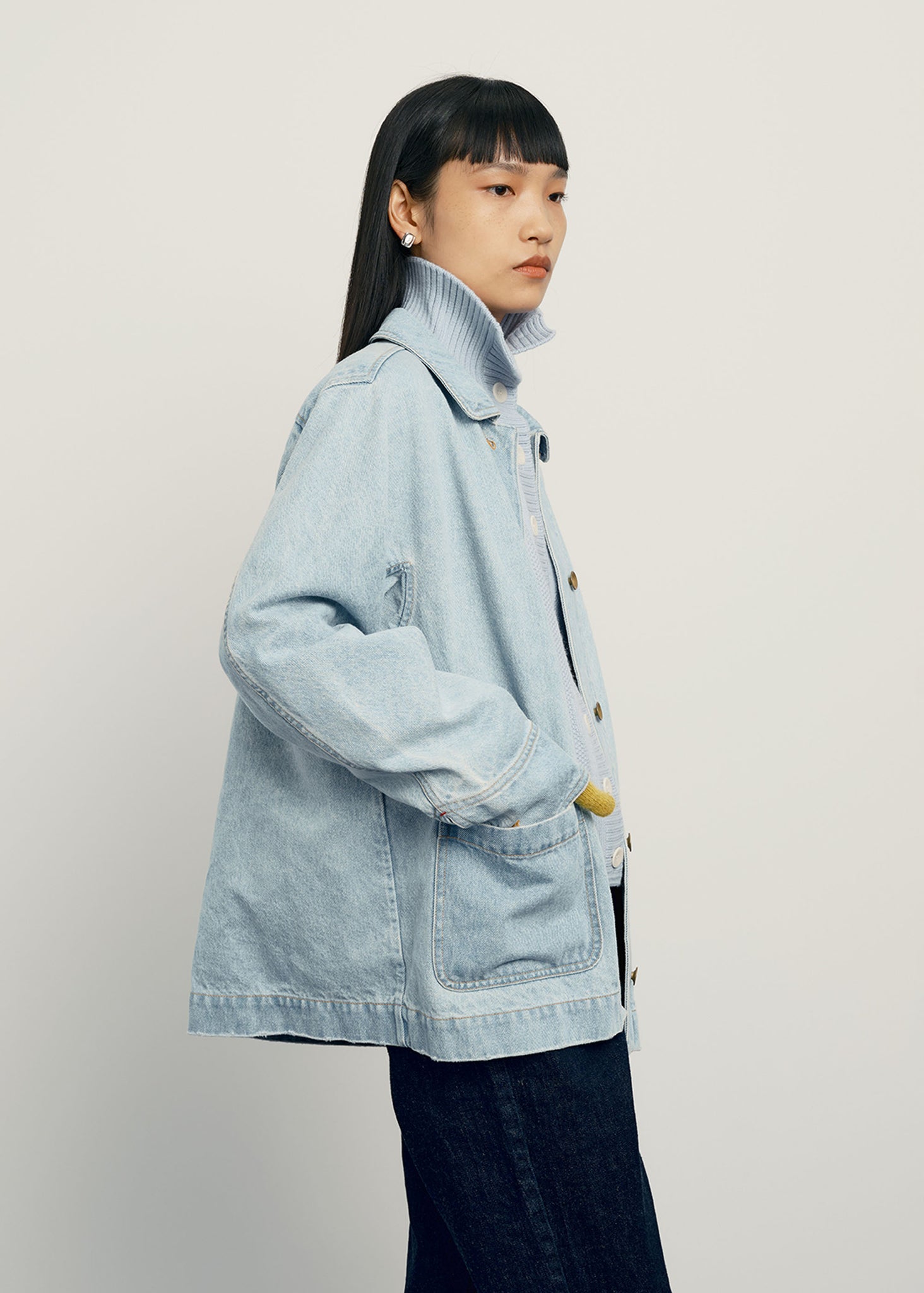 Blue Light Wash Denim Work Jacket