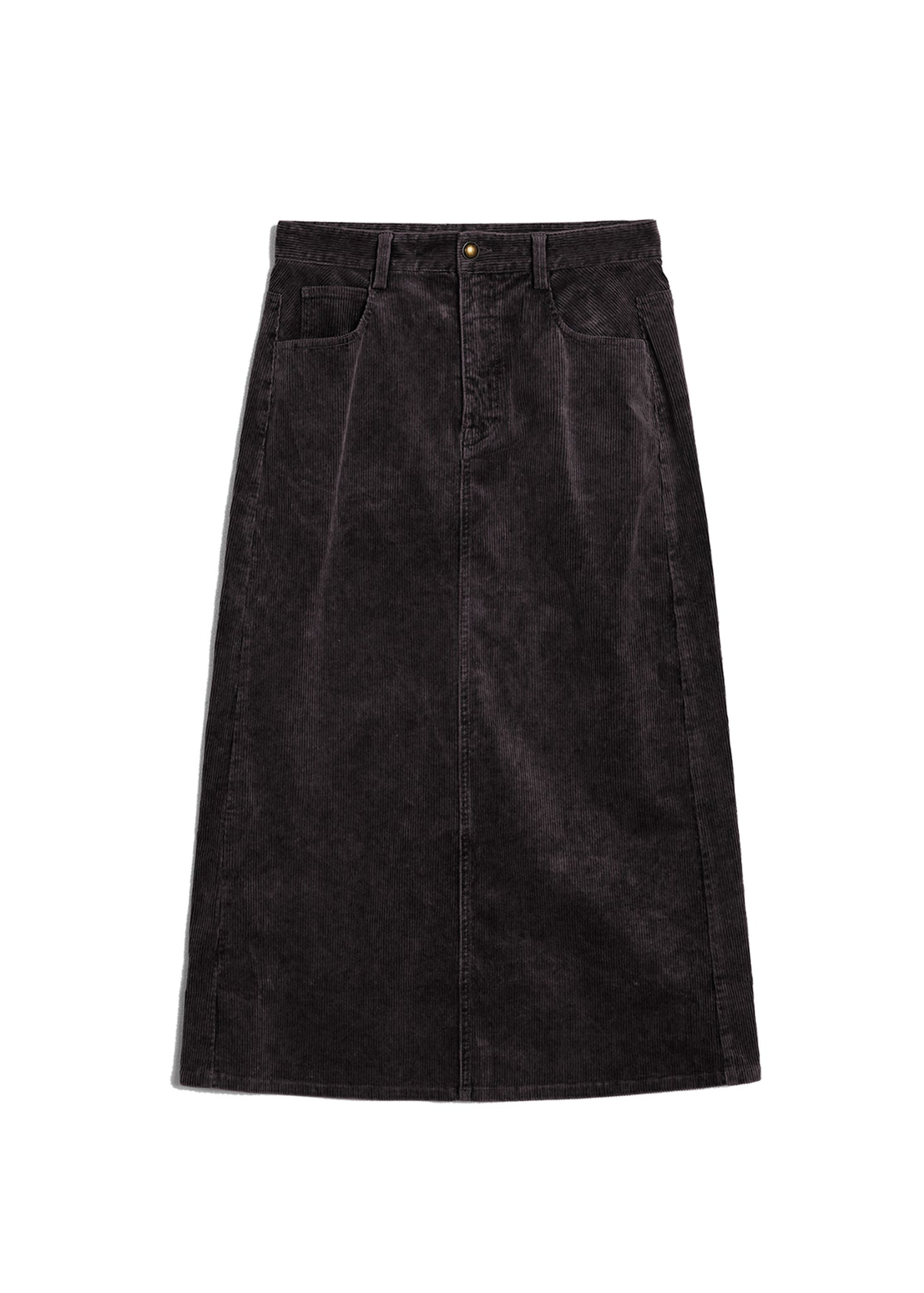 Black Faded Corduroy Skirt