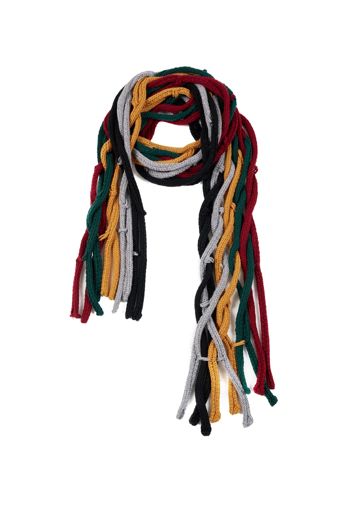 Multicolour Knit Tassel Scarf