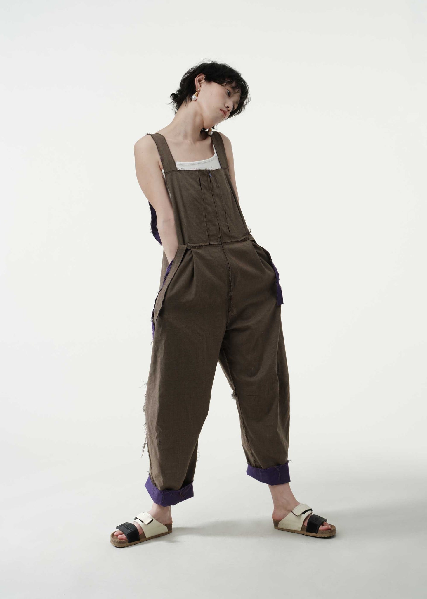 Green Raw-Seam Overalls