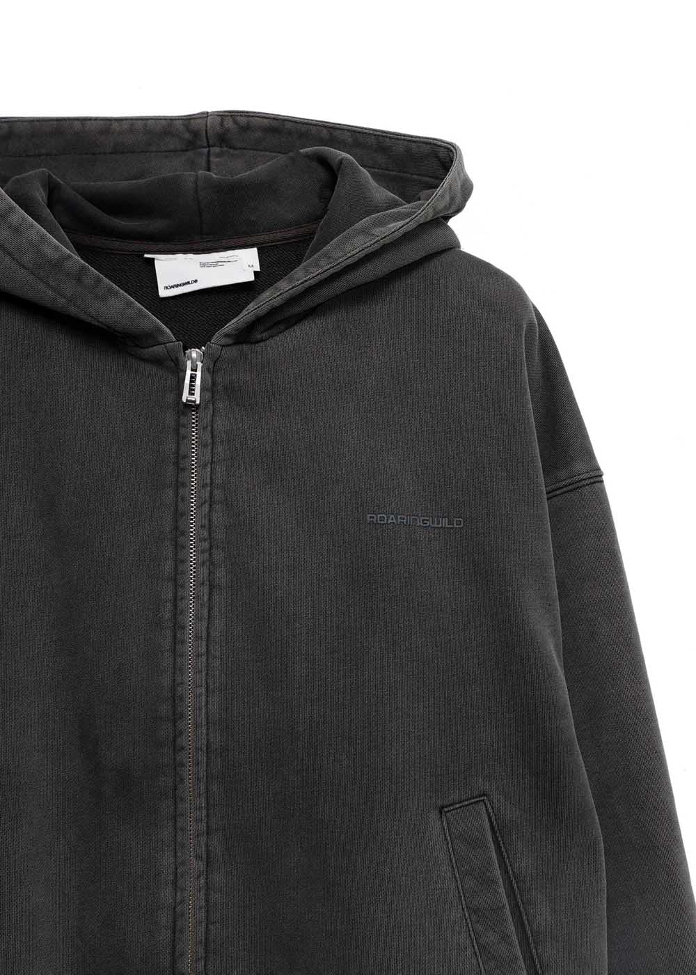 Washed Black Zip Hoodie