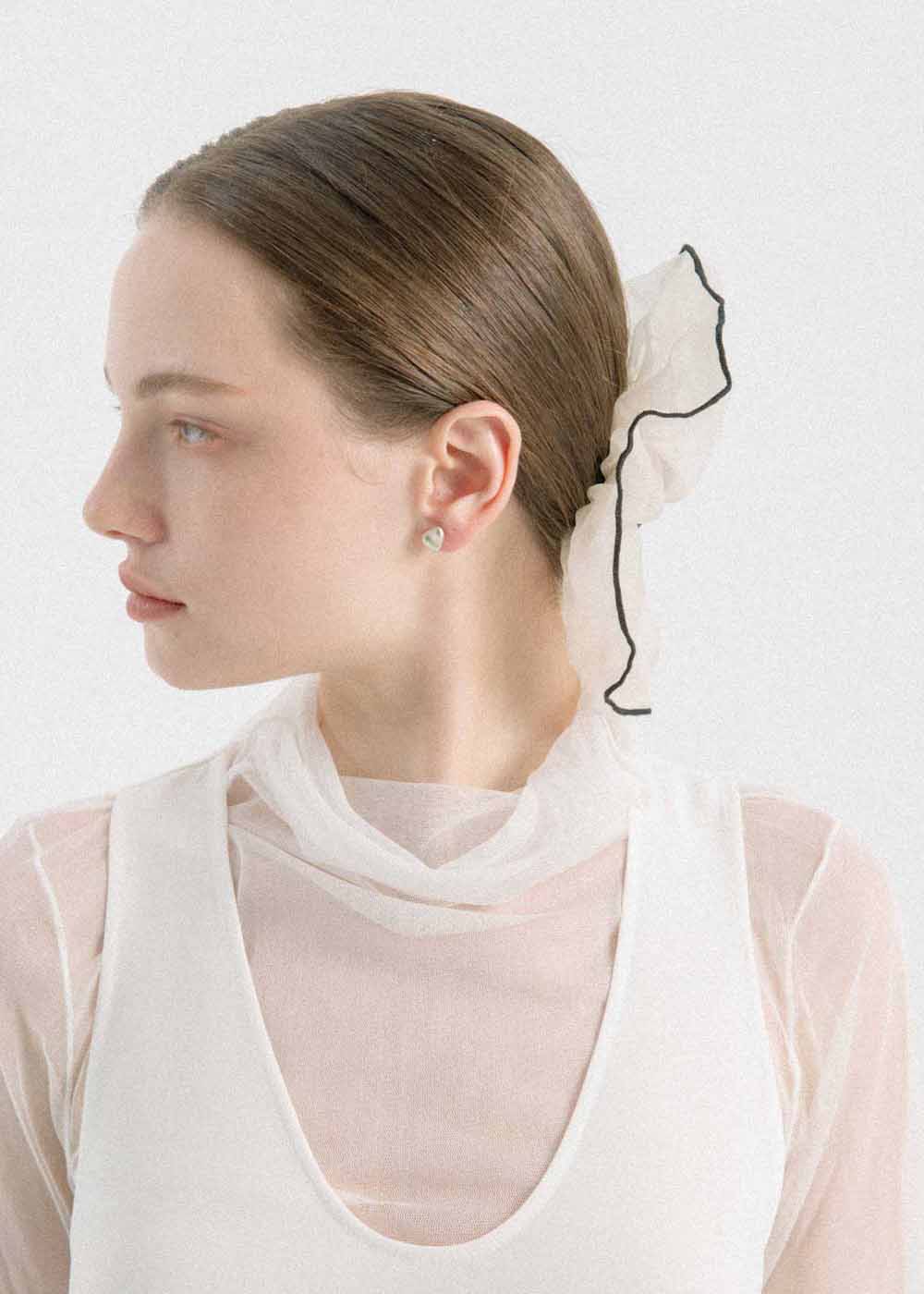 Beige Silk Hair Tie