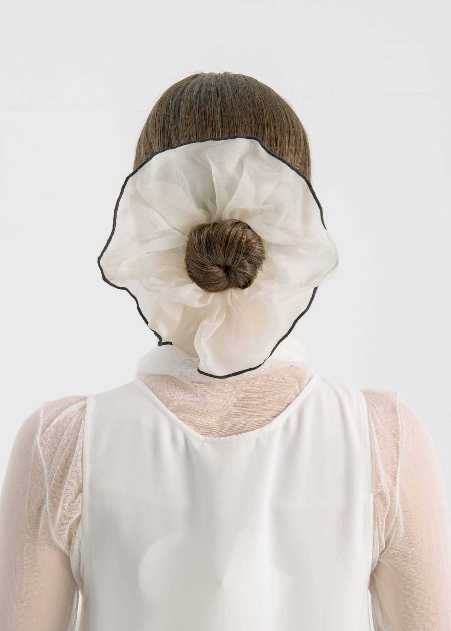 Beige Silk Hair Tie