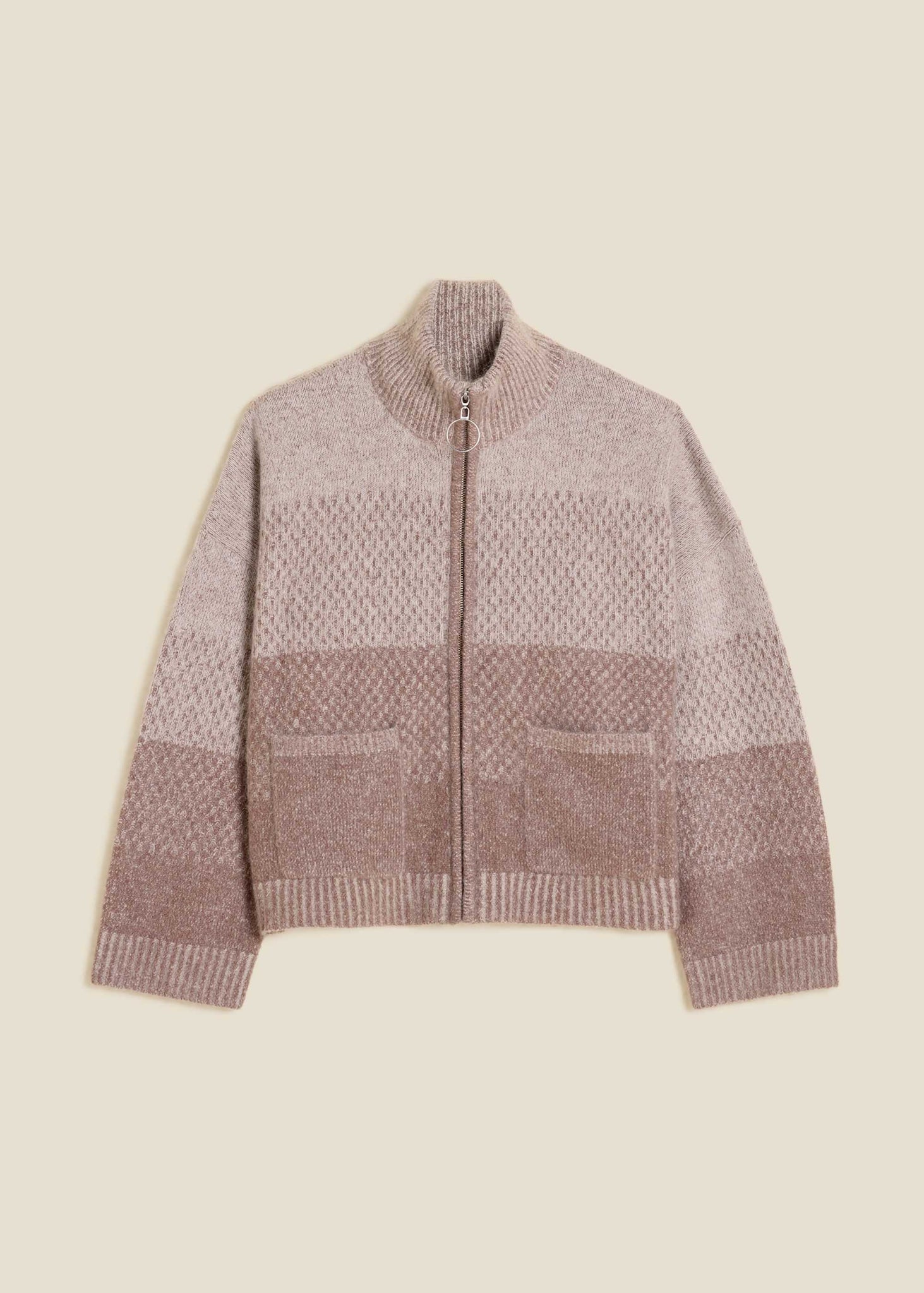 Mauve Cropped Full-Zip