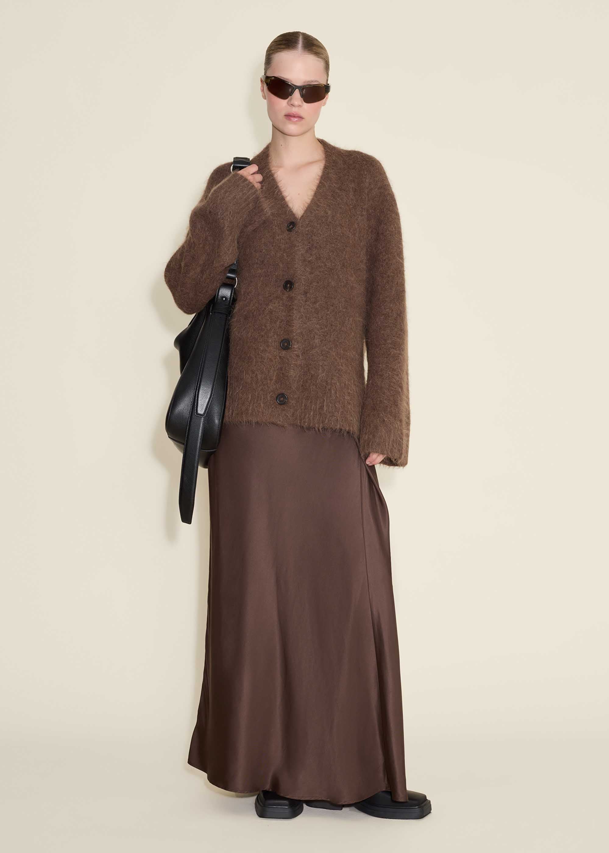 HOLZWEILER: Brown Oversized Alpaca Cardigan | 157Moments