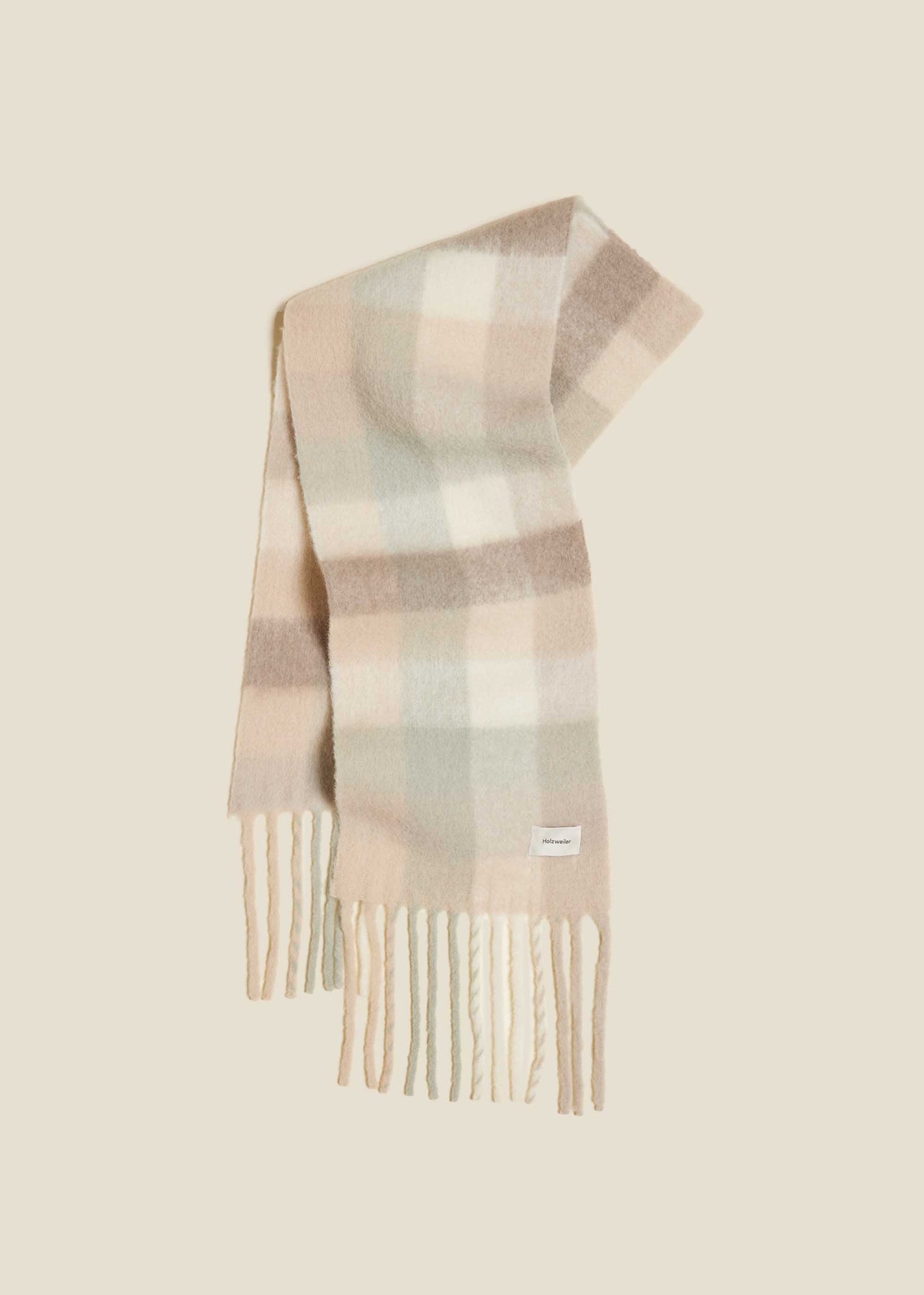 Beige Check Scarf