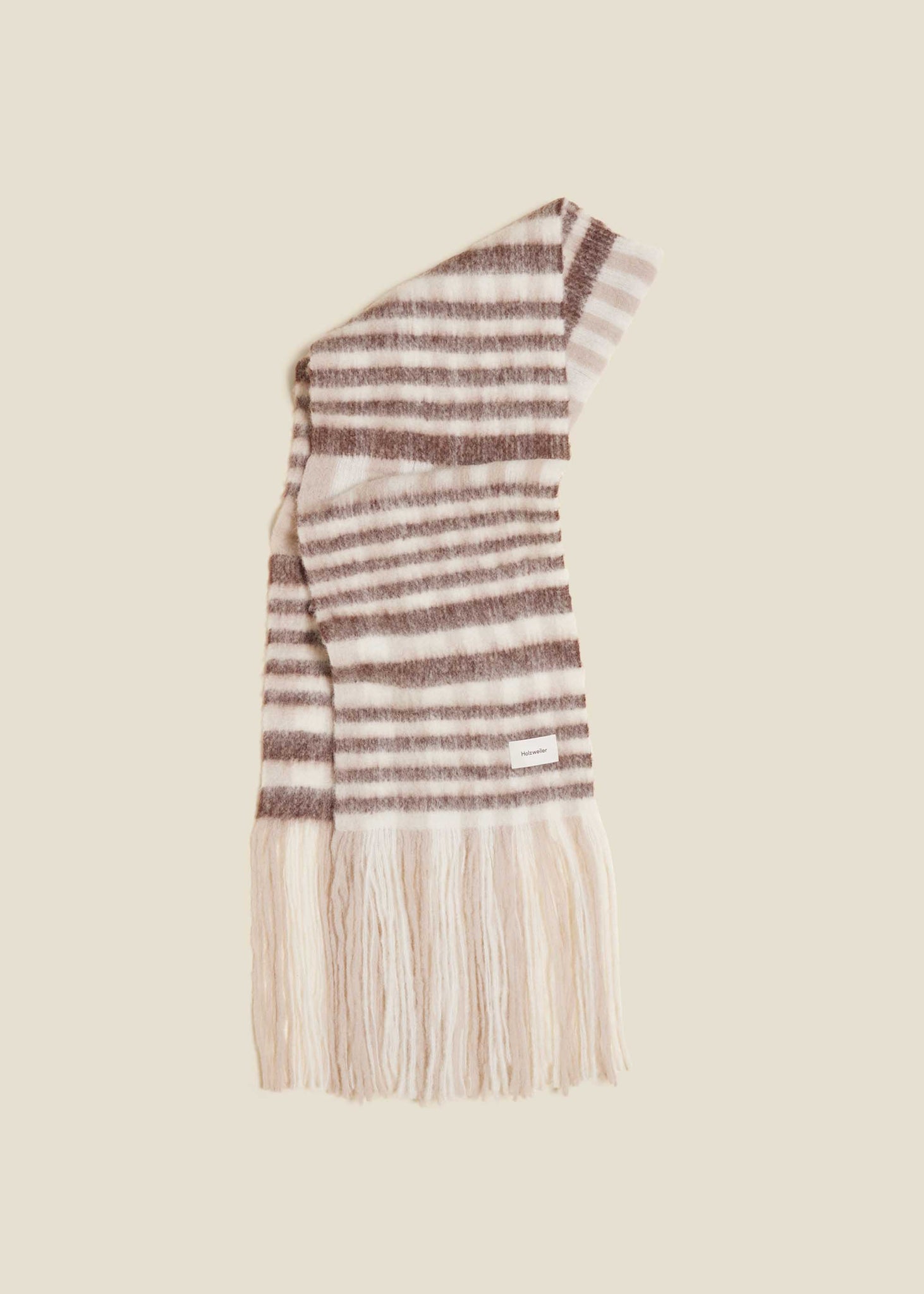 Brown Striped Alpaca Scarf