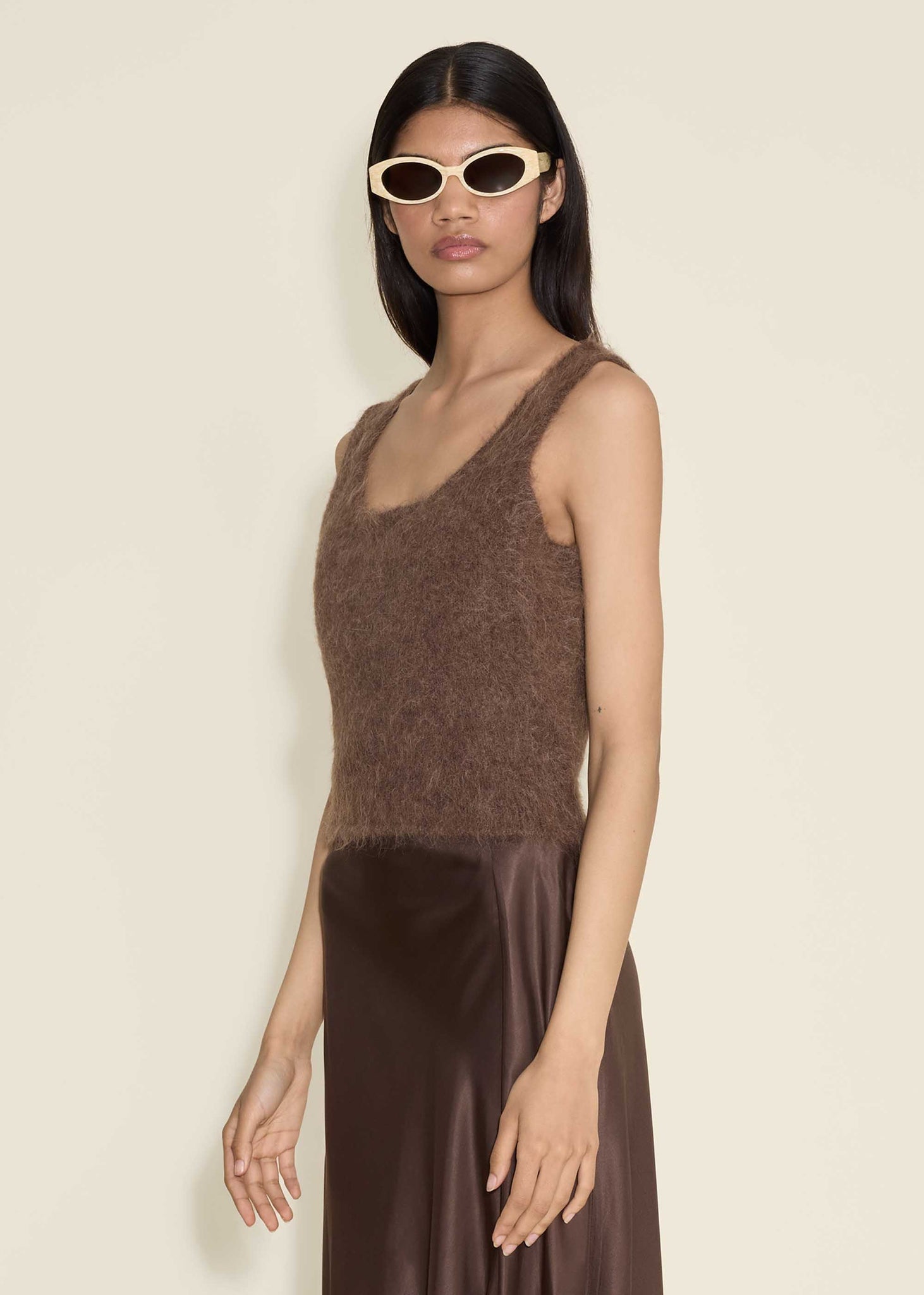 Brown Alpaca Tank Top