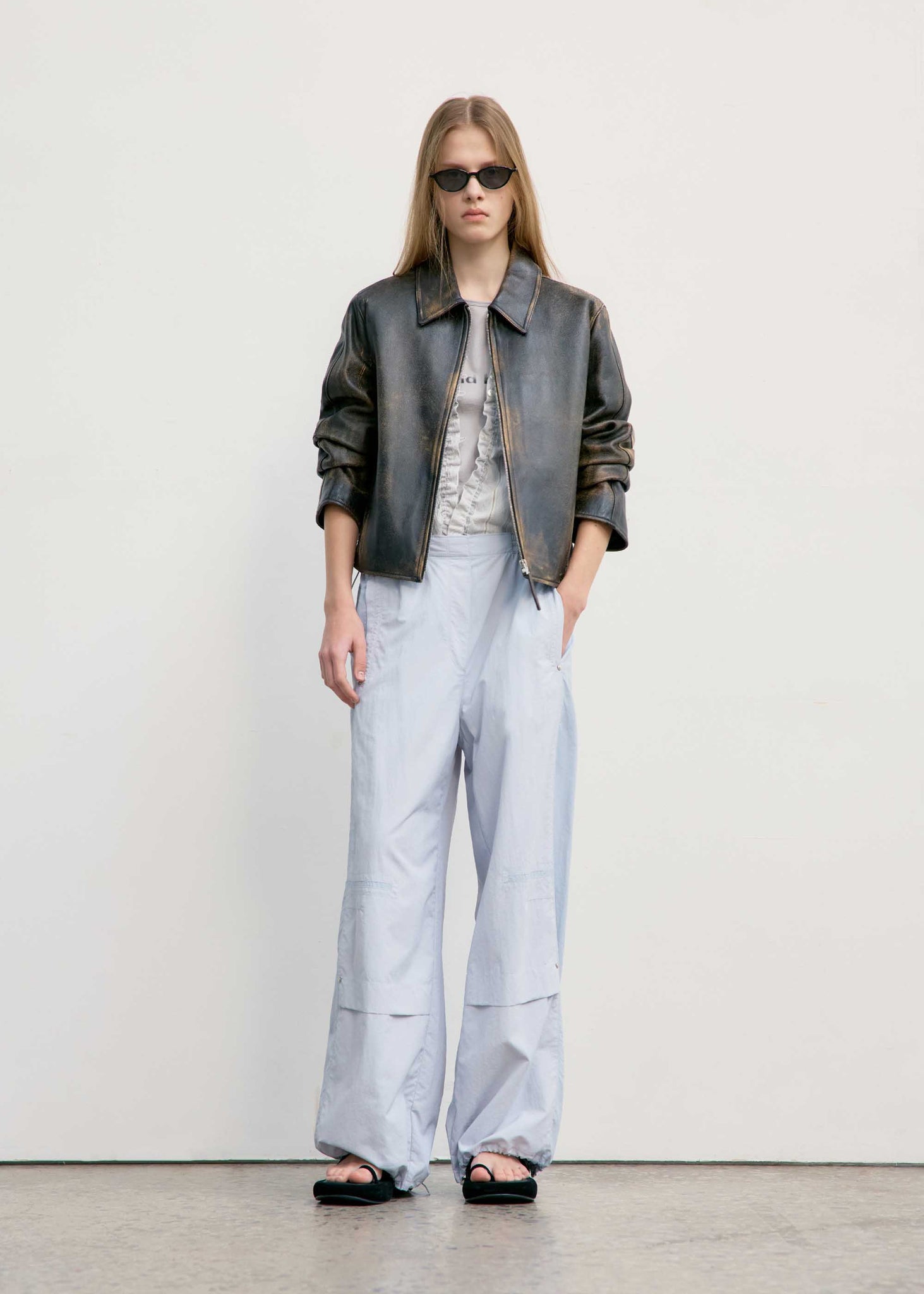 Light Blue Panelled Track Trouser